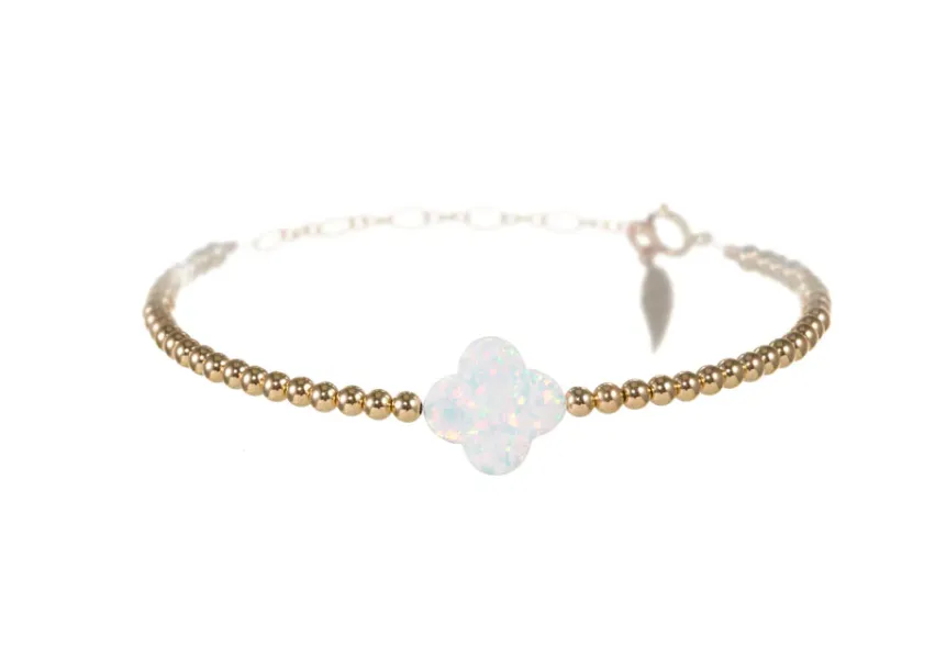 Opal Clover Stretch Bracelet