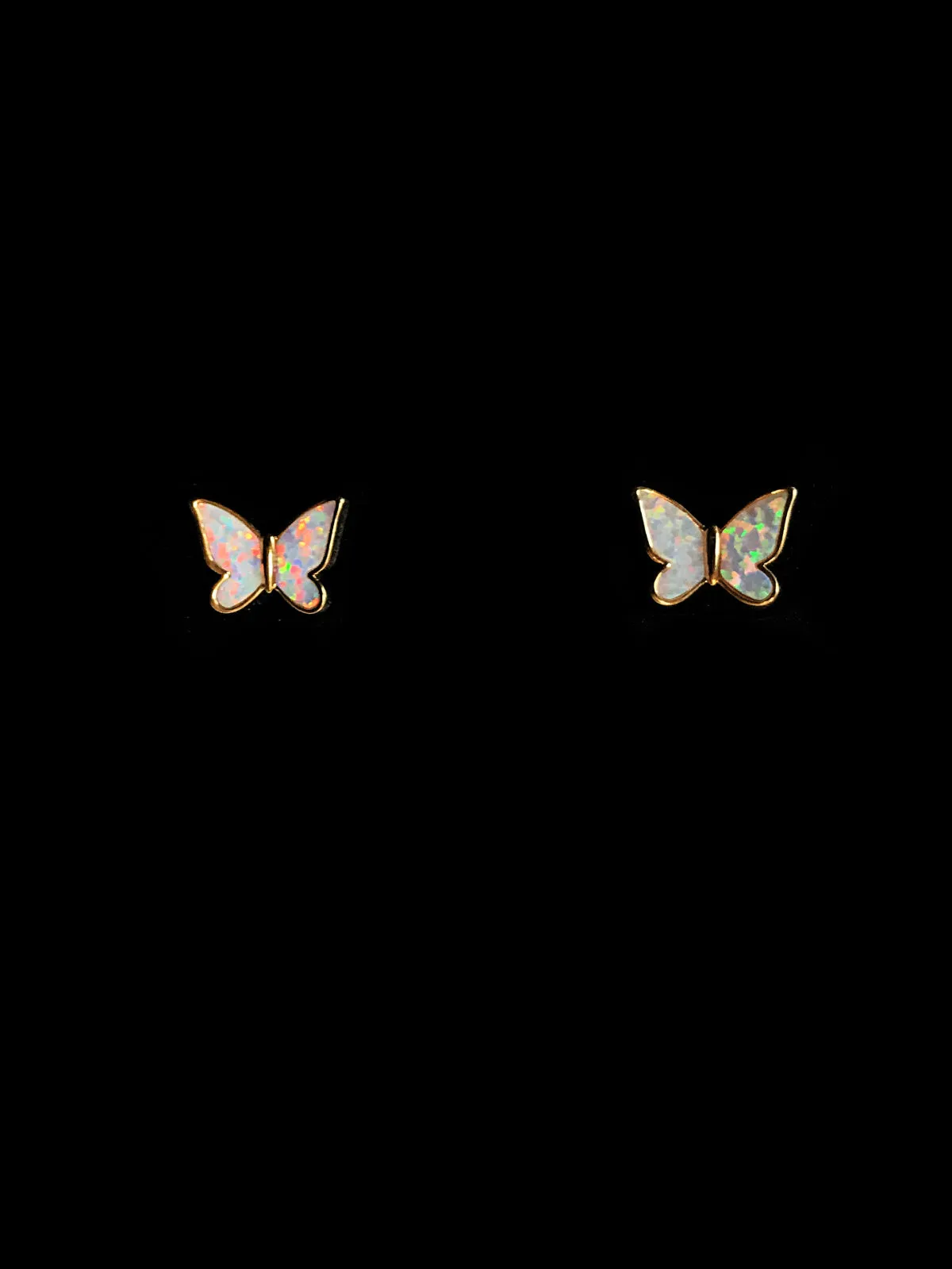 Opal Inlay Butterfly Posts