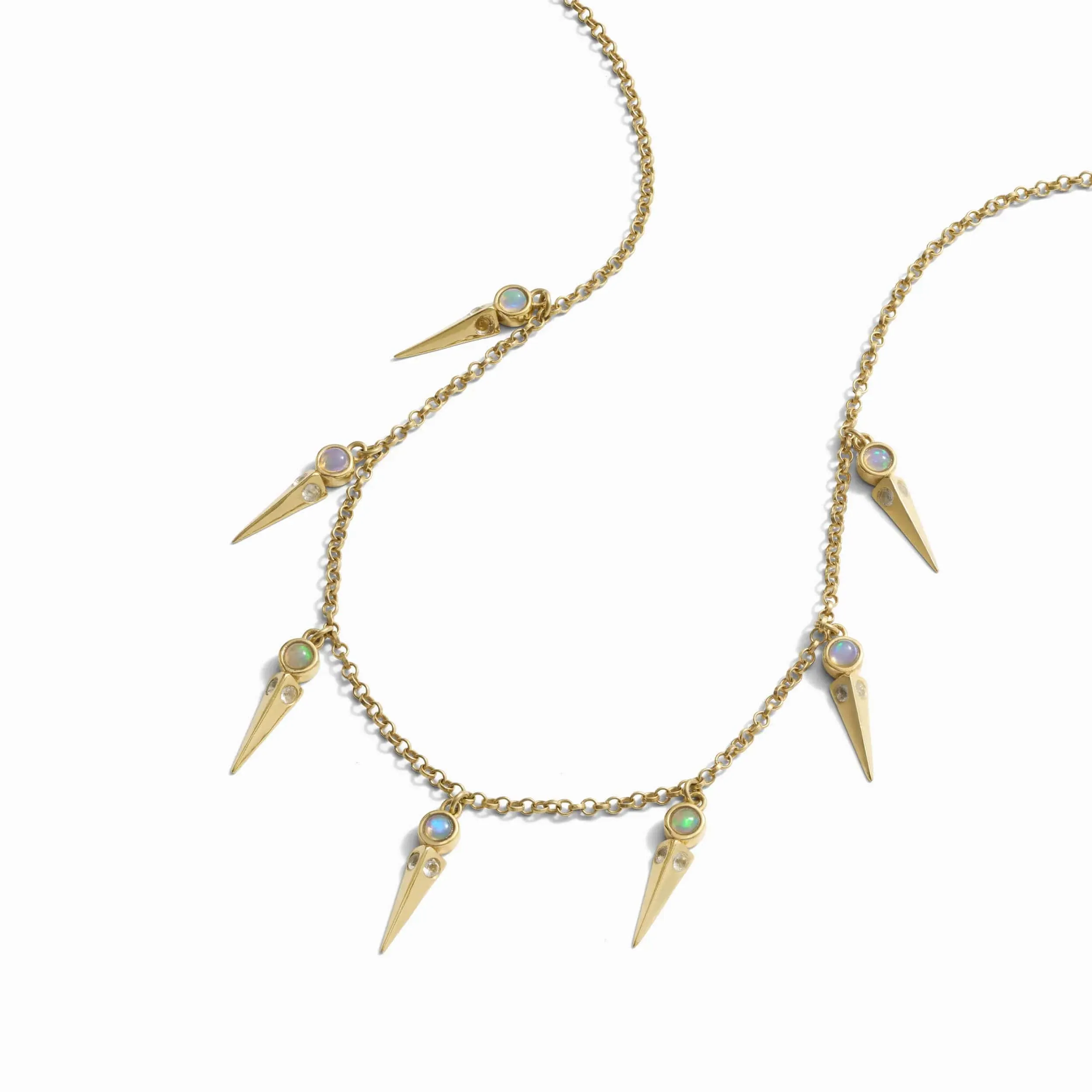 Opal Spike Collar Necklace