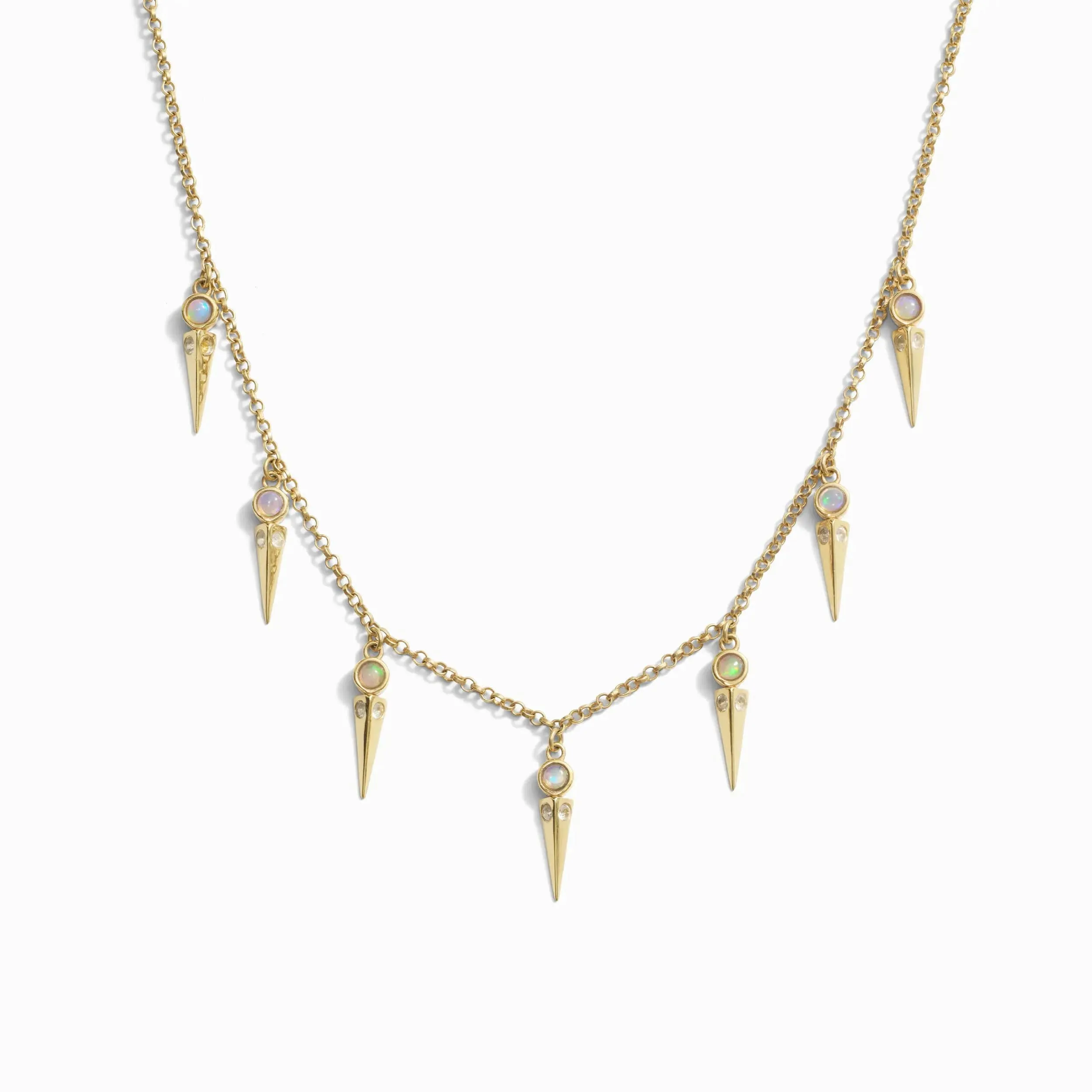 Opal Spike Collar Necklace