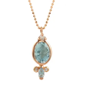 Oval Marquise Necklace, Aquamarine