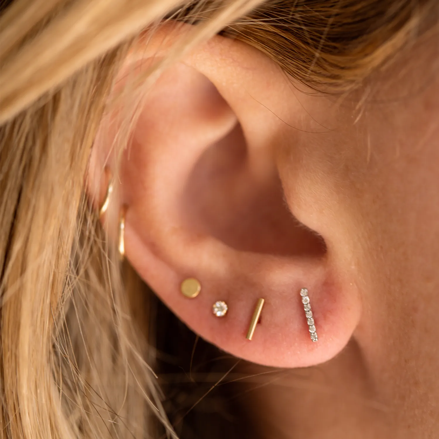 Pavé Bar Stud Earring