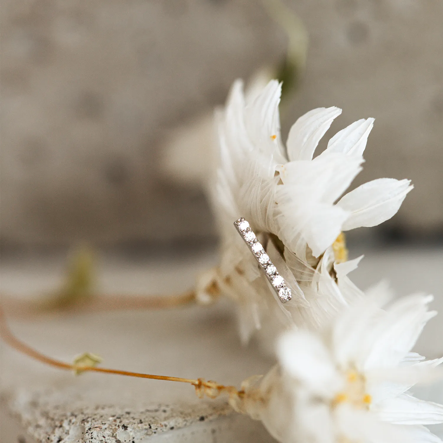 Pavé Bar Stud Earring