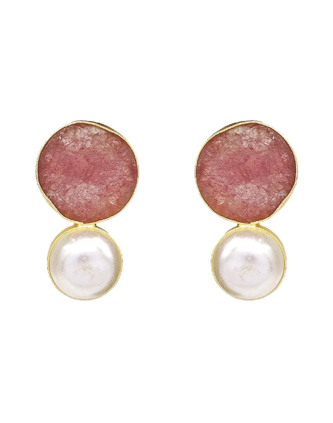 Pearl & Stone Earrings (Quartz)
