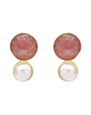 Pearl & Stone Earrings (Quartz)
