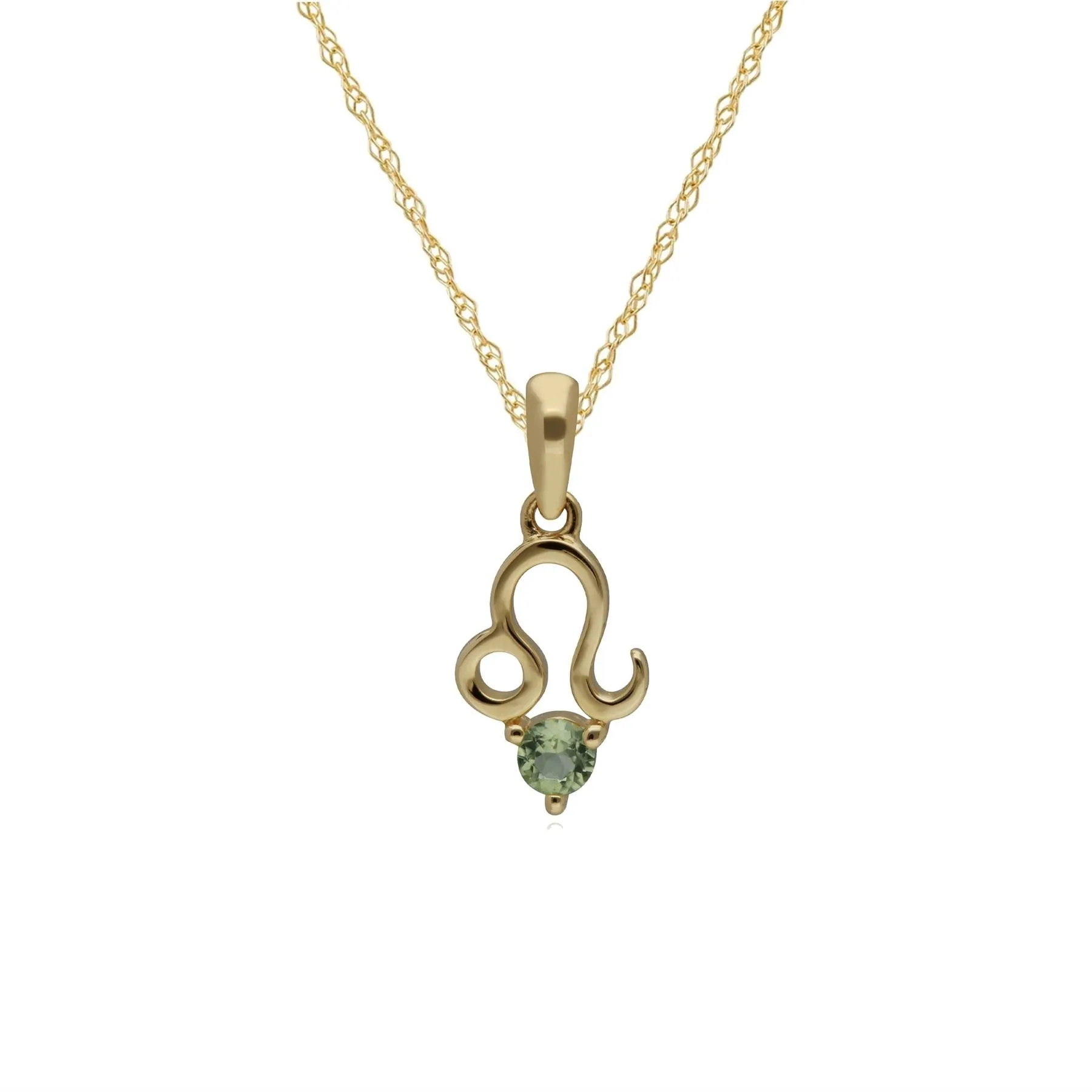 Peridot Leo Sternzeichen Anhänger in 9ct Gelb Gold