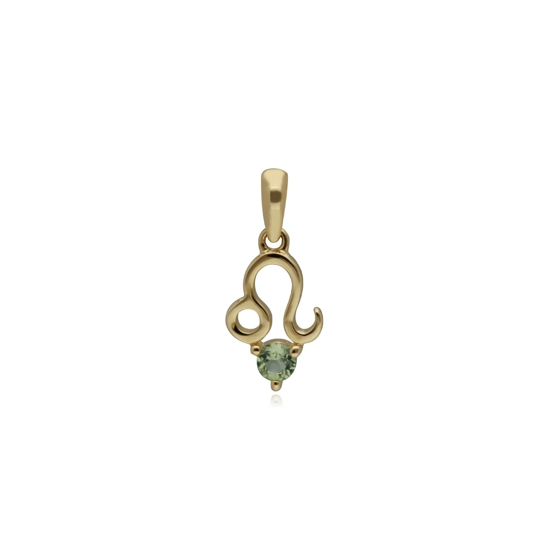 Peridot Leo Sternzeichen Anhänger in 9ct Gelb Gold