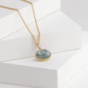 Picture frame aquamarine necklace