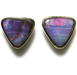 Pink, red multi coloured 9k stud earrings