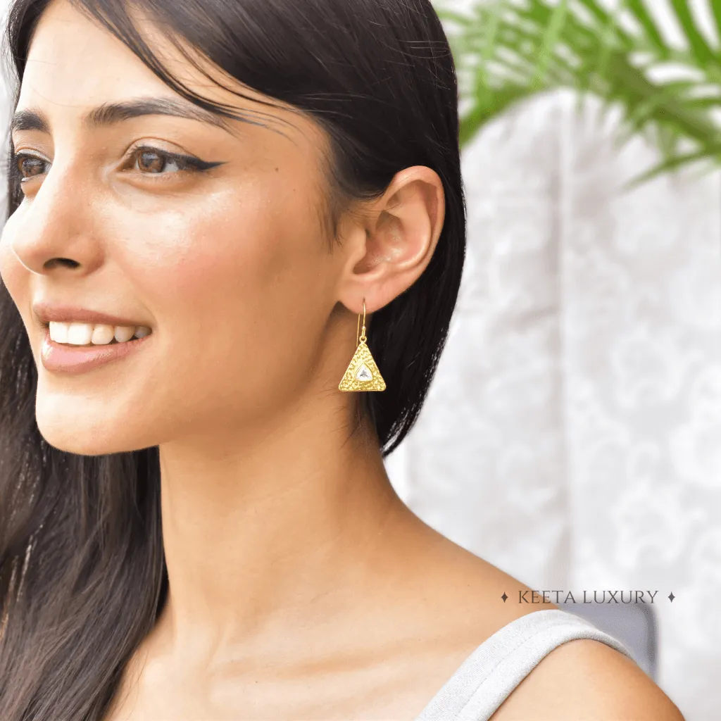 Pyramid - Moonstone Earrings