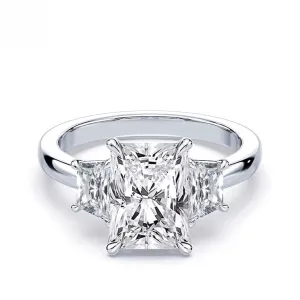 Radiant Cut Trapezoid Three Stone