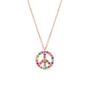 Rainbow Peace Sign Pendant