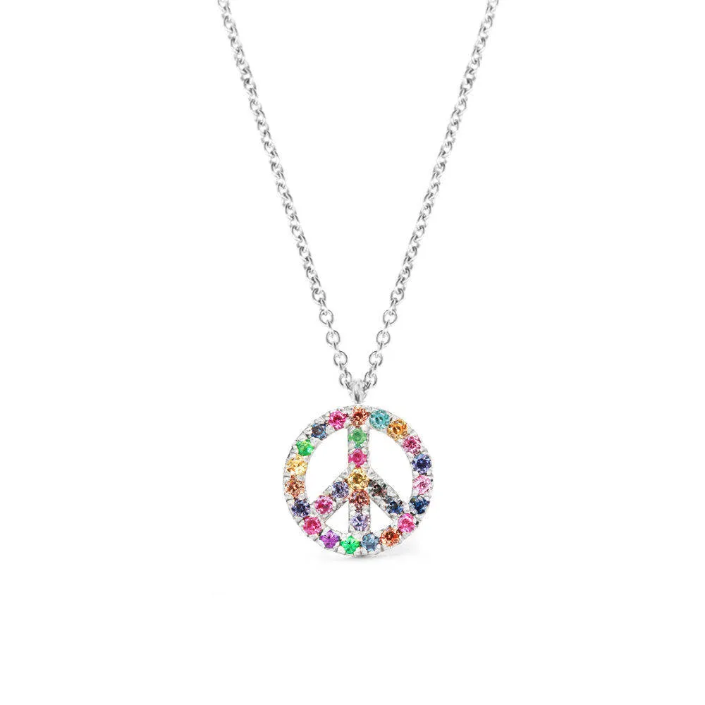 Rainbow Peace Sign Pendant