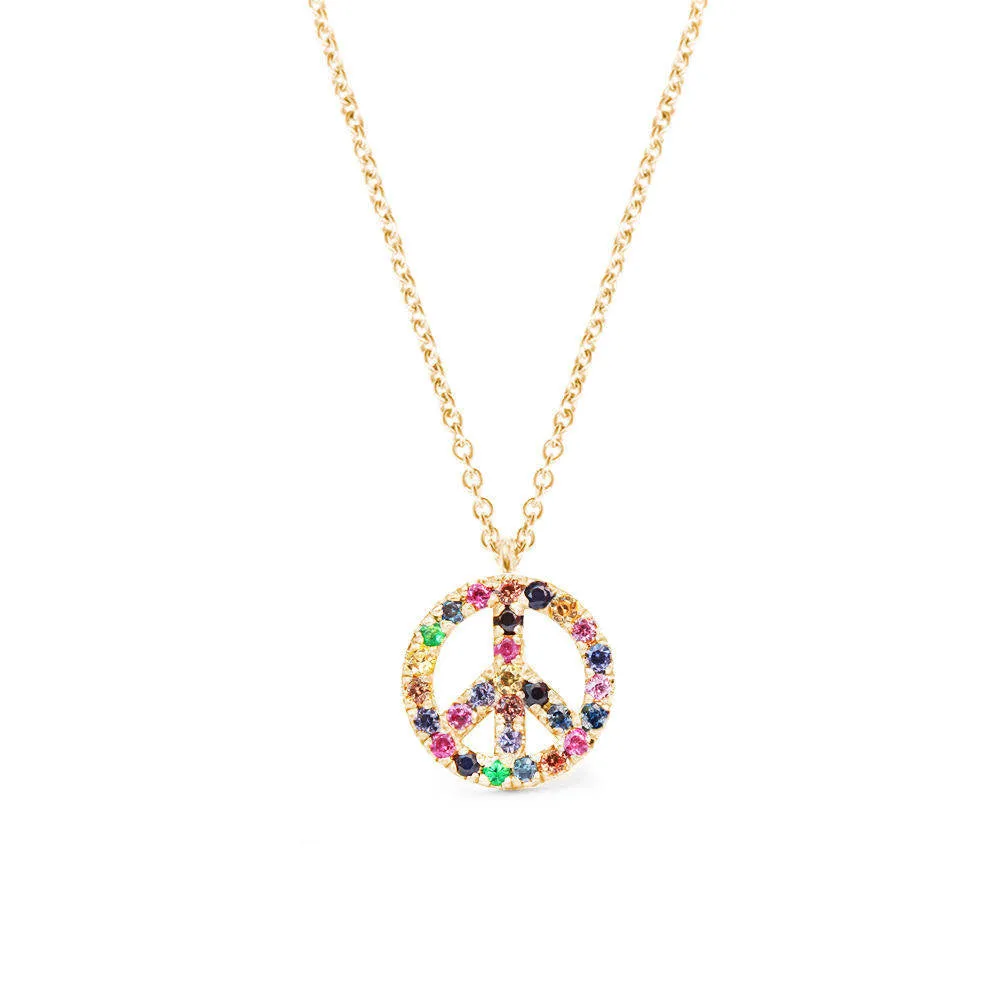 Rainbow Peace Sign Pendant