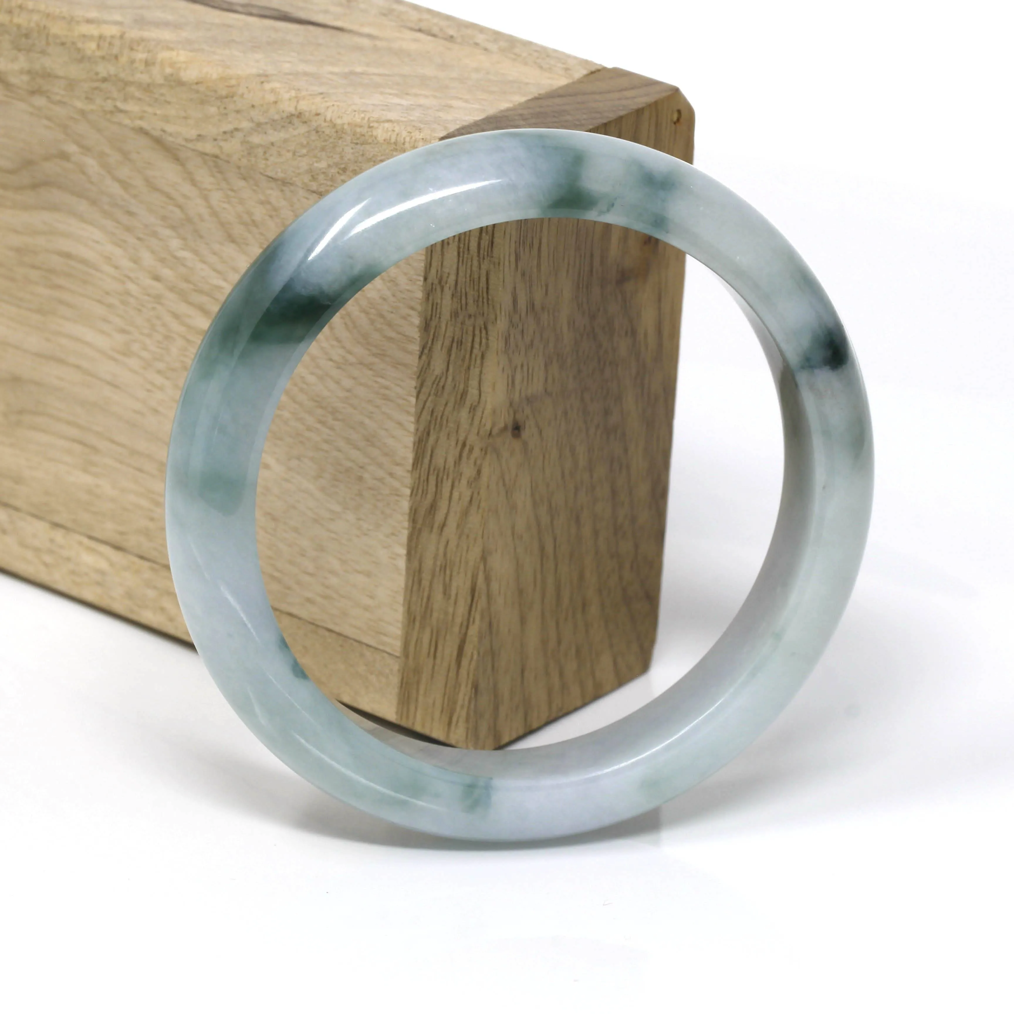 Real Burmese Jadeite Jade Bangle Bracelet (  57.8 mm )#432