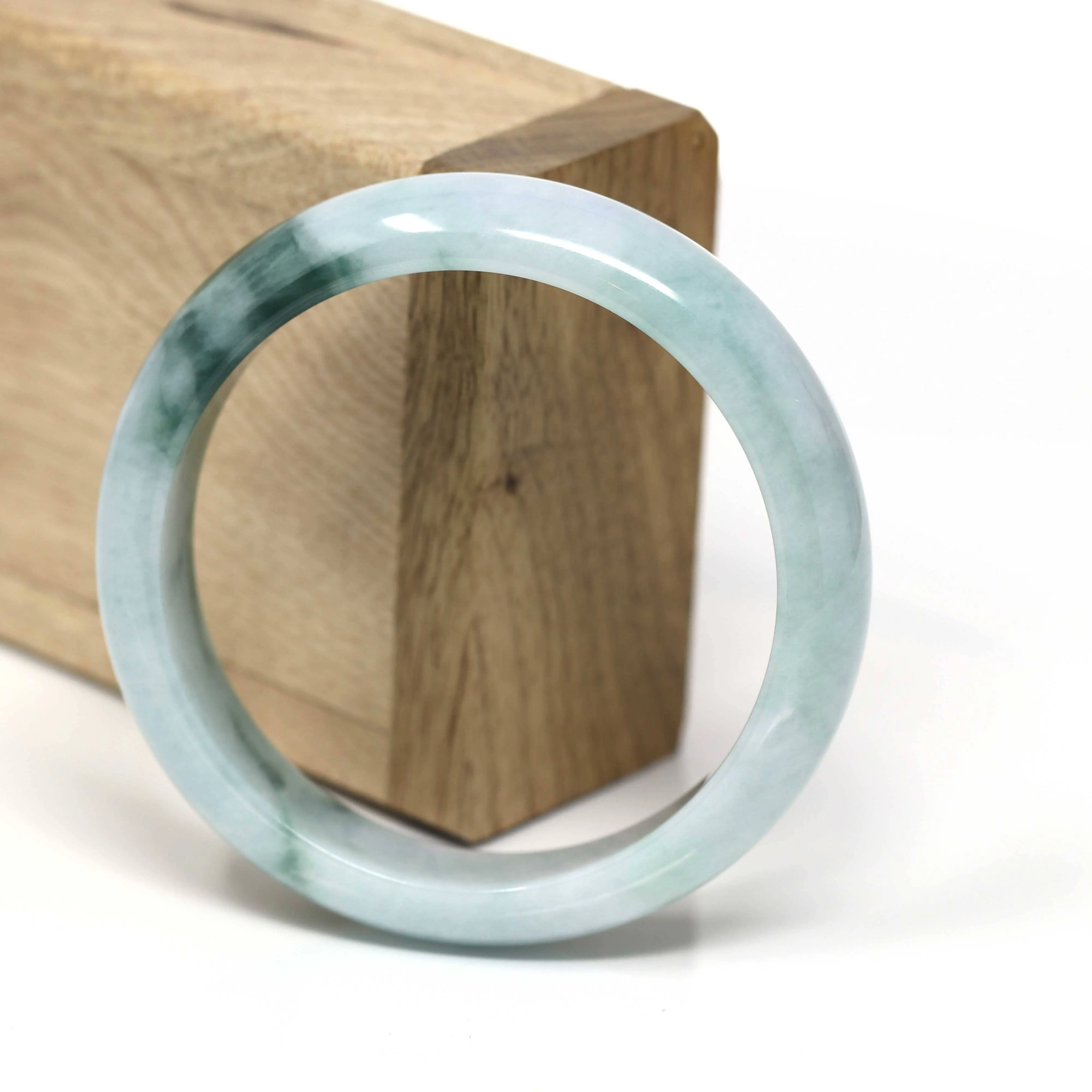 Real Burmese Jadeite Jade Bangle Bracelet (  57.8 mm )#432