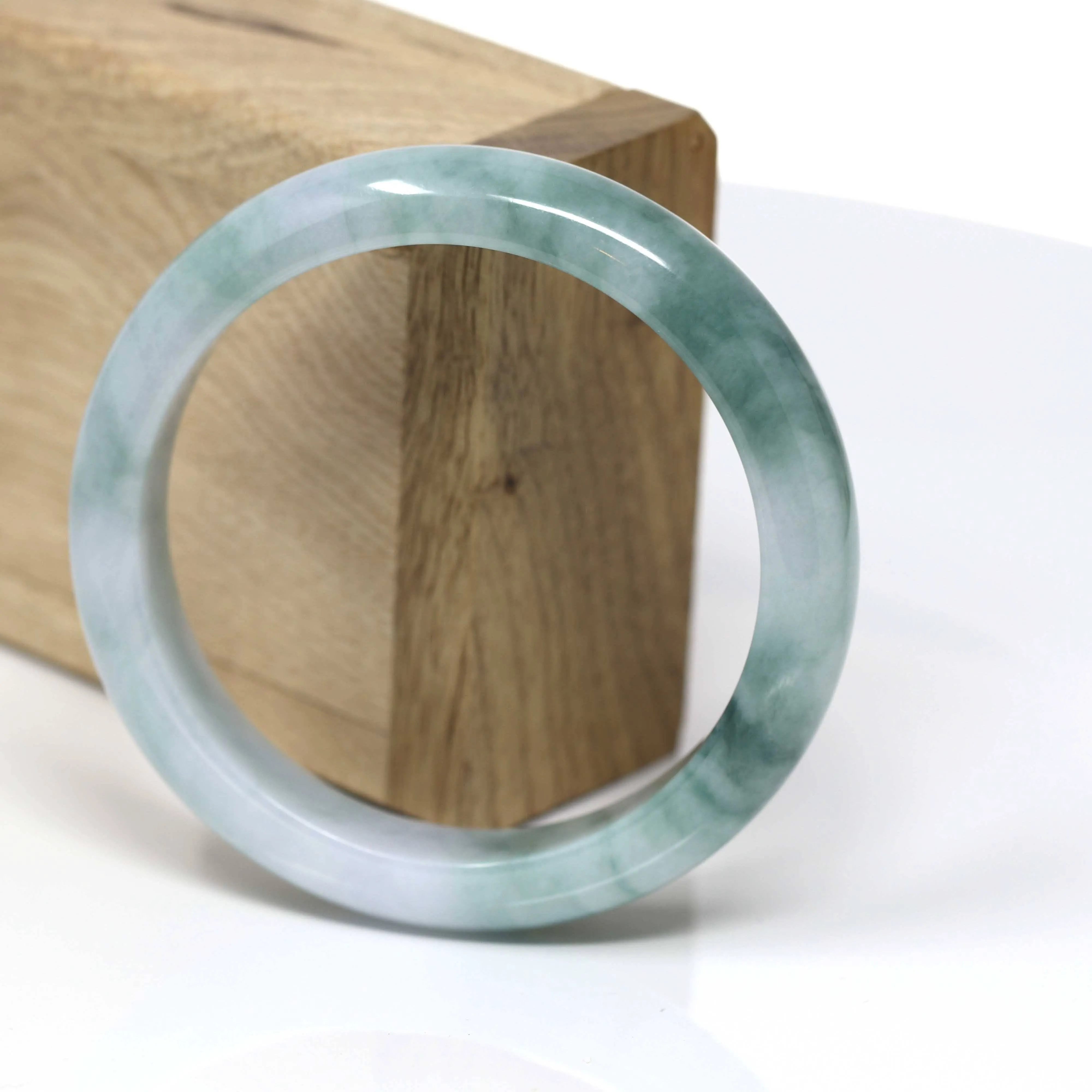 Real Burmese Jadeite Jade Bangle Bracelet (  57.8 mm )#432