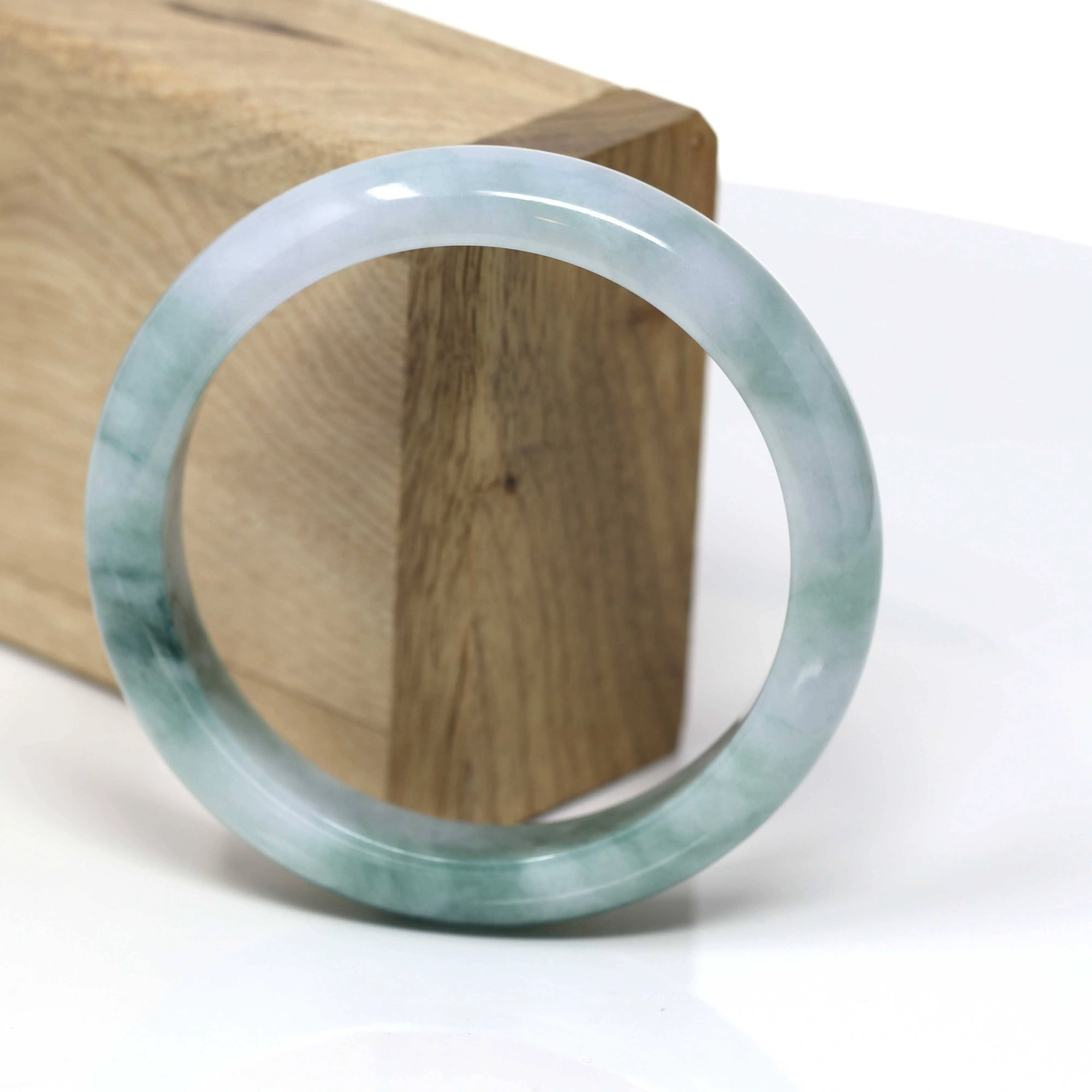 Real Burmese Jadeite Jade Bangle Bracelet (  57.8 mm )#432