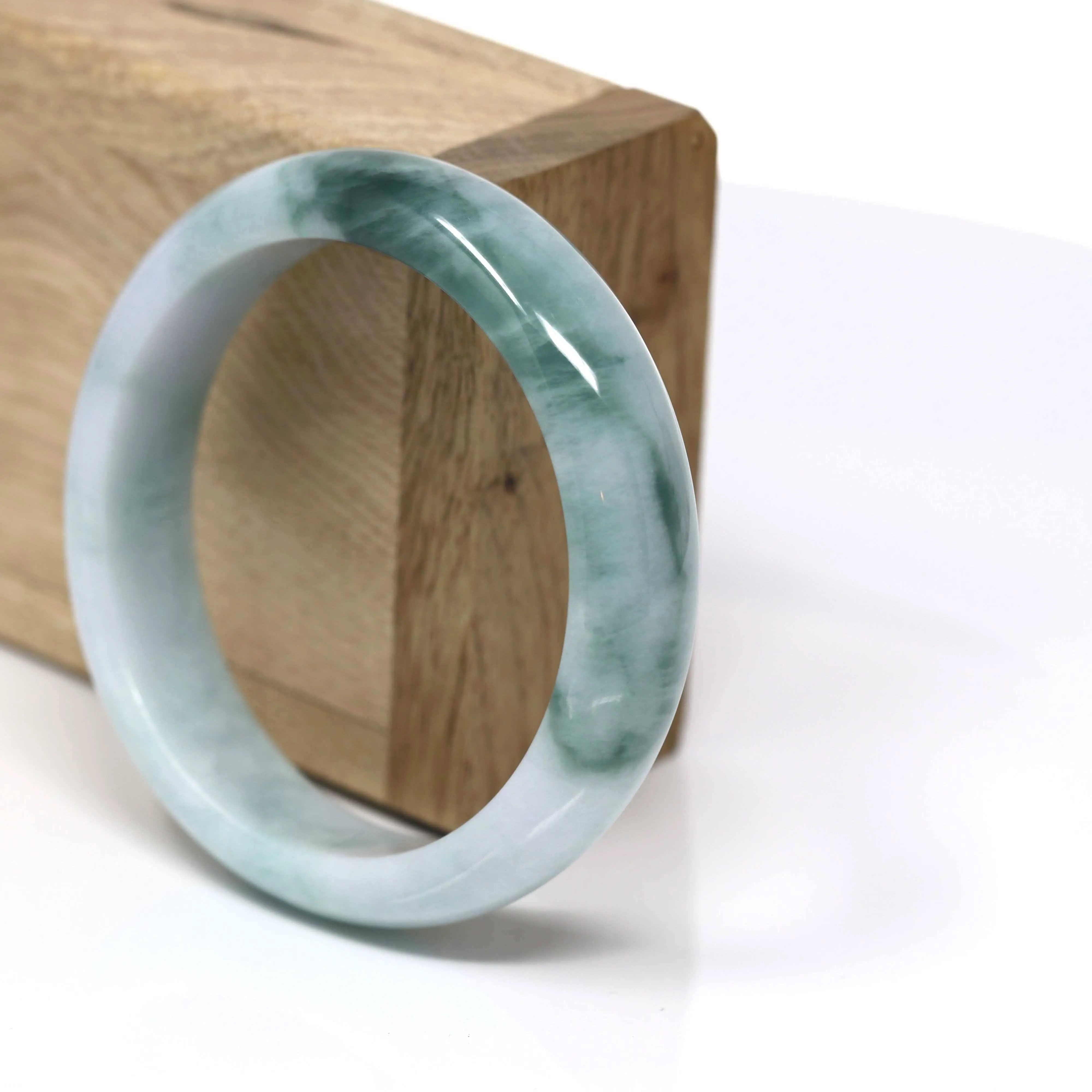 Real Burmese Jadeite Jade Bangle Bracelet (  57.8 mm )#432