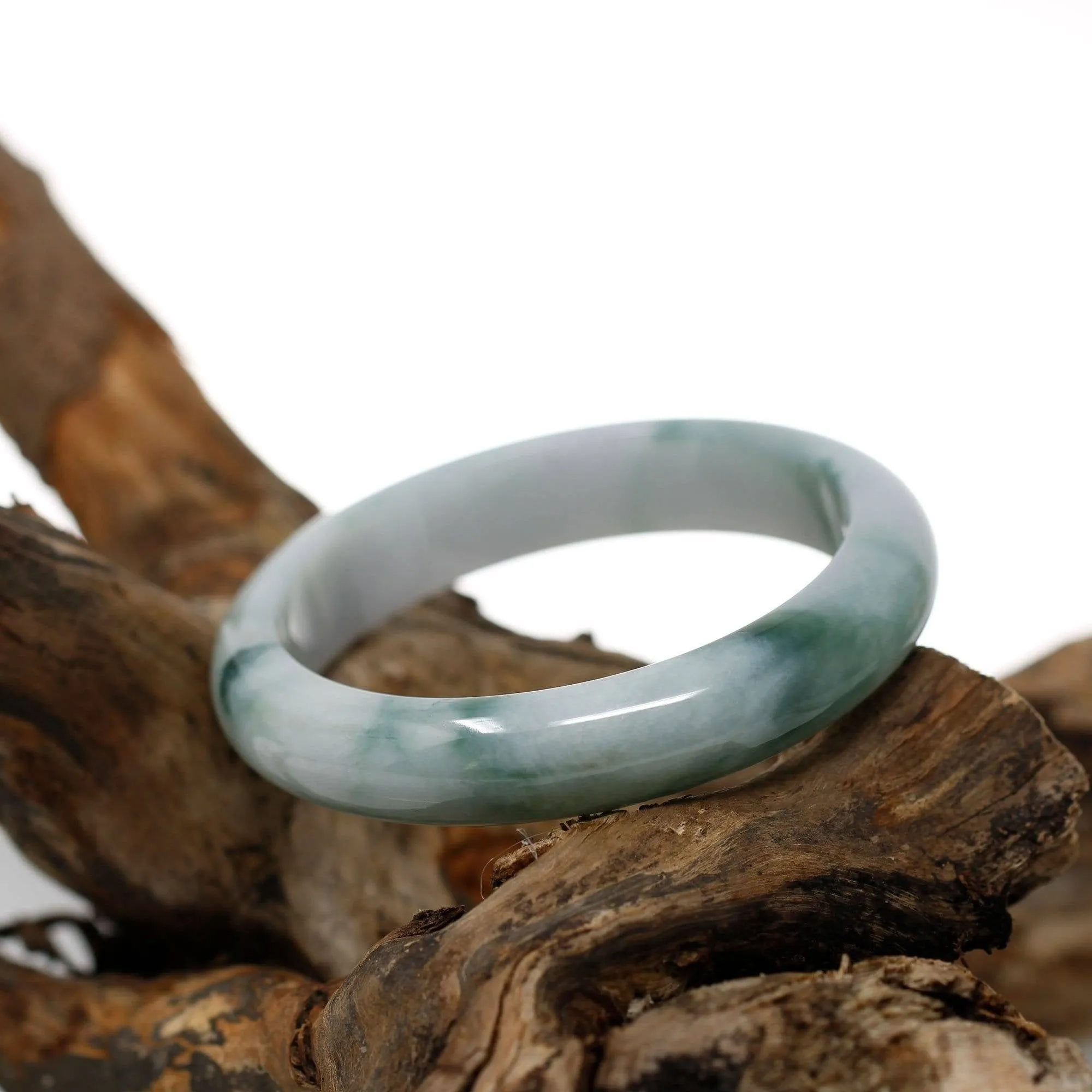 Real Burmese Jadeite Jade Bangle Bracelet (  57.8 mm )#432