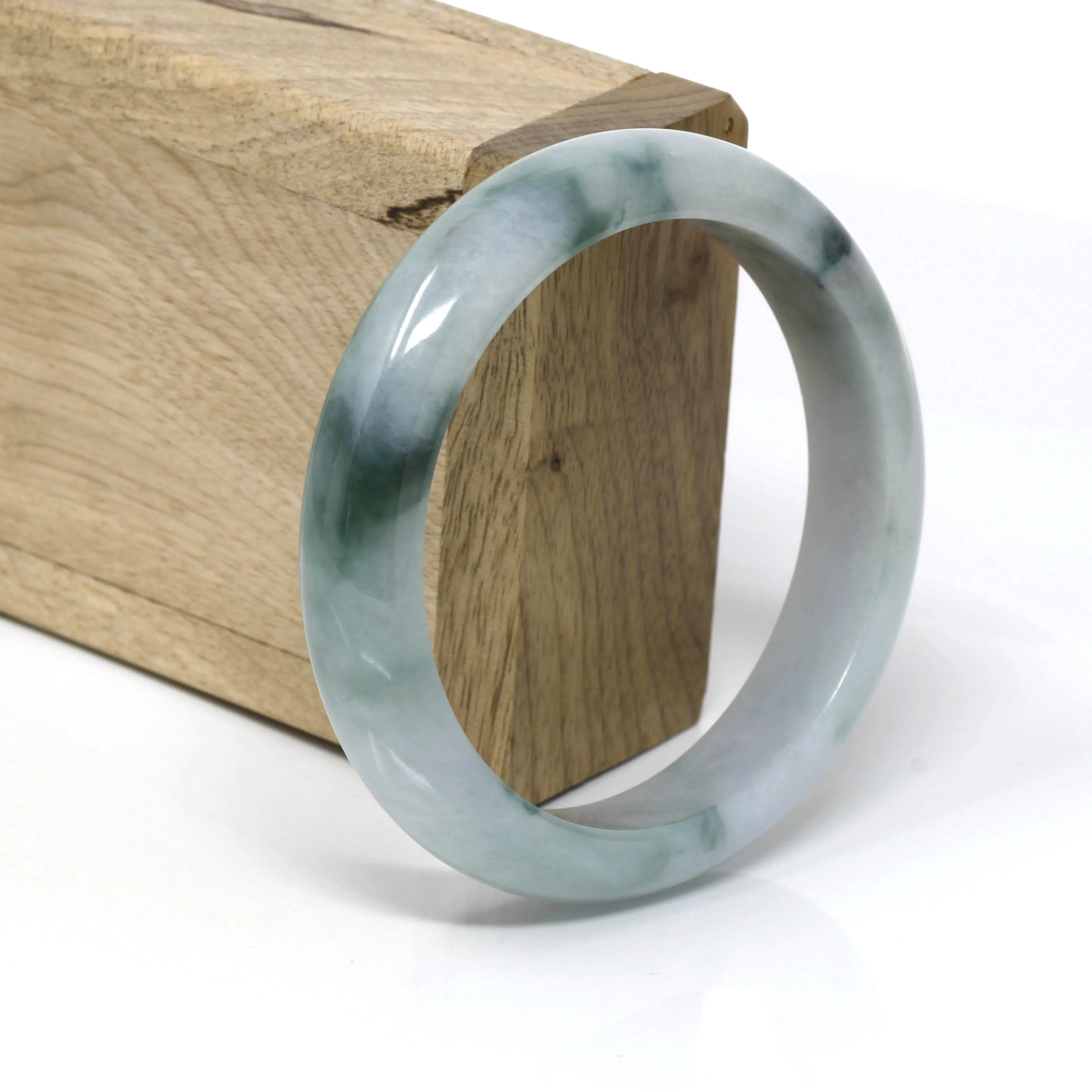 Real Burmese Jadeite Jade Bangle Bracelet (  57.8 mm )#432