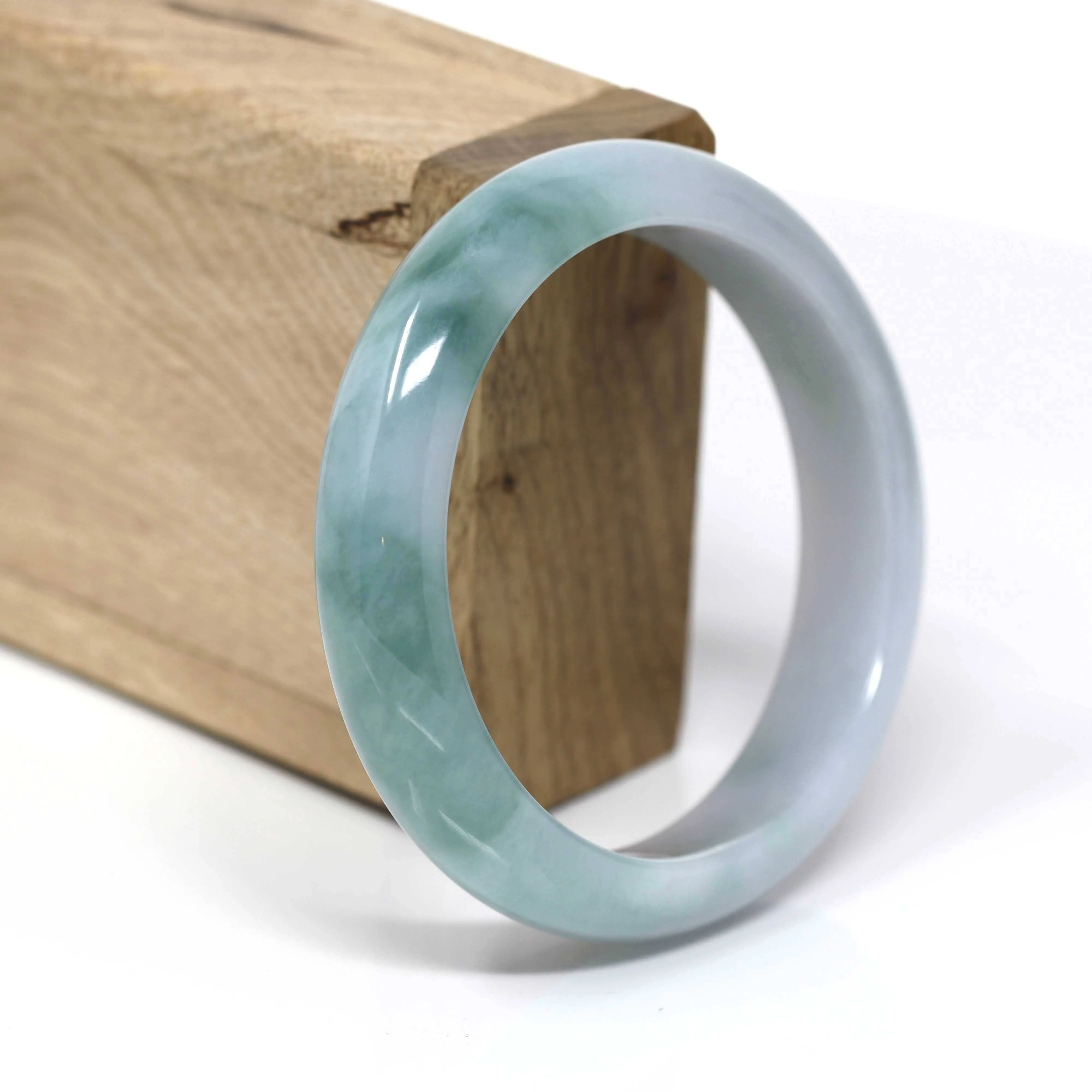 Real Burmese Jadeite Jade Bangle Bracelet (  57.8 mm )#432