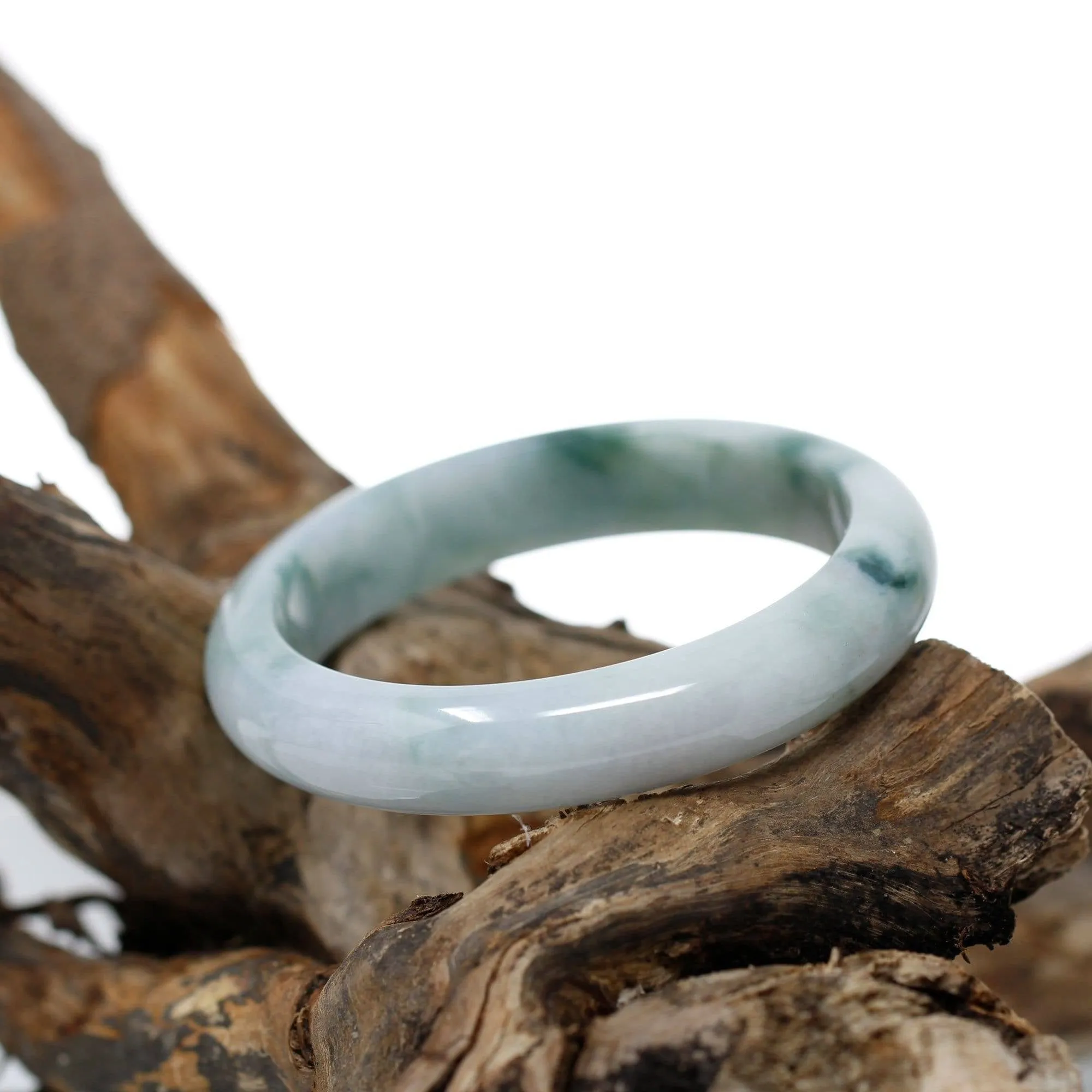 Real Burmese Jadeite Jade Bangle Bracelet (  57.8 mm )#432