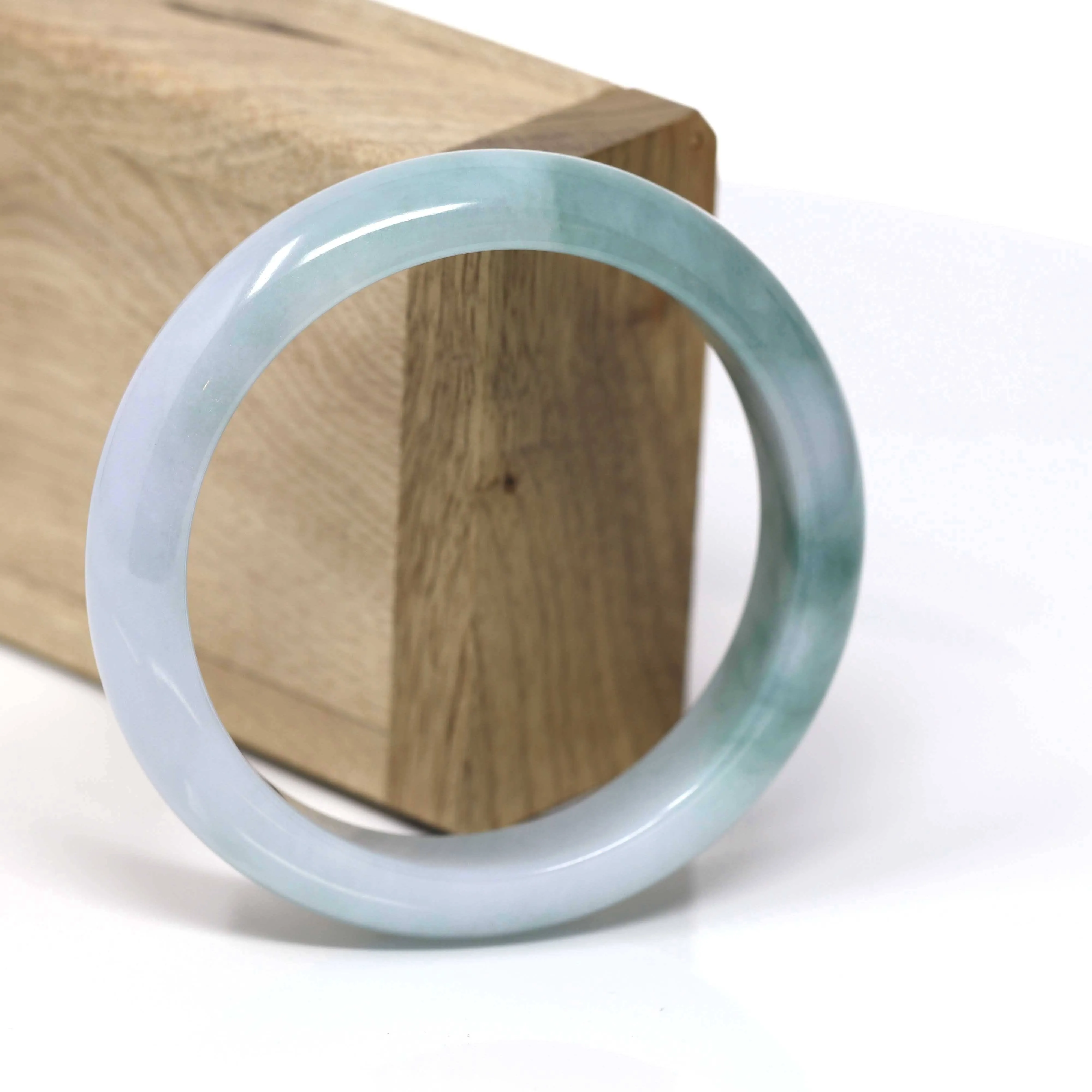 Real Burmese Jadeite Jade Bangle Bracelet (  57.8 mm )#432
