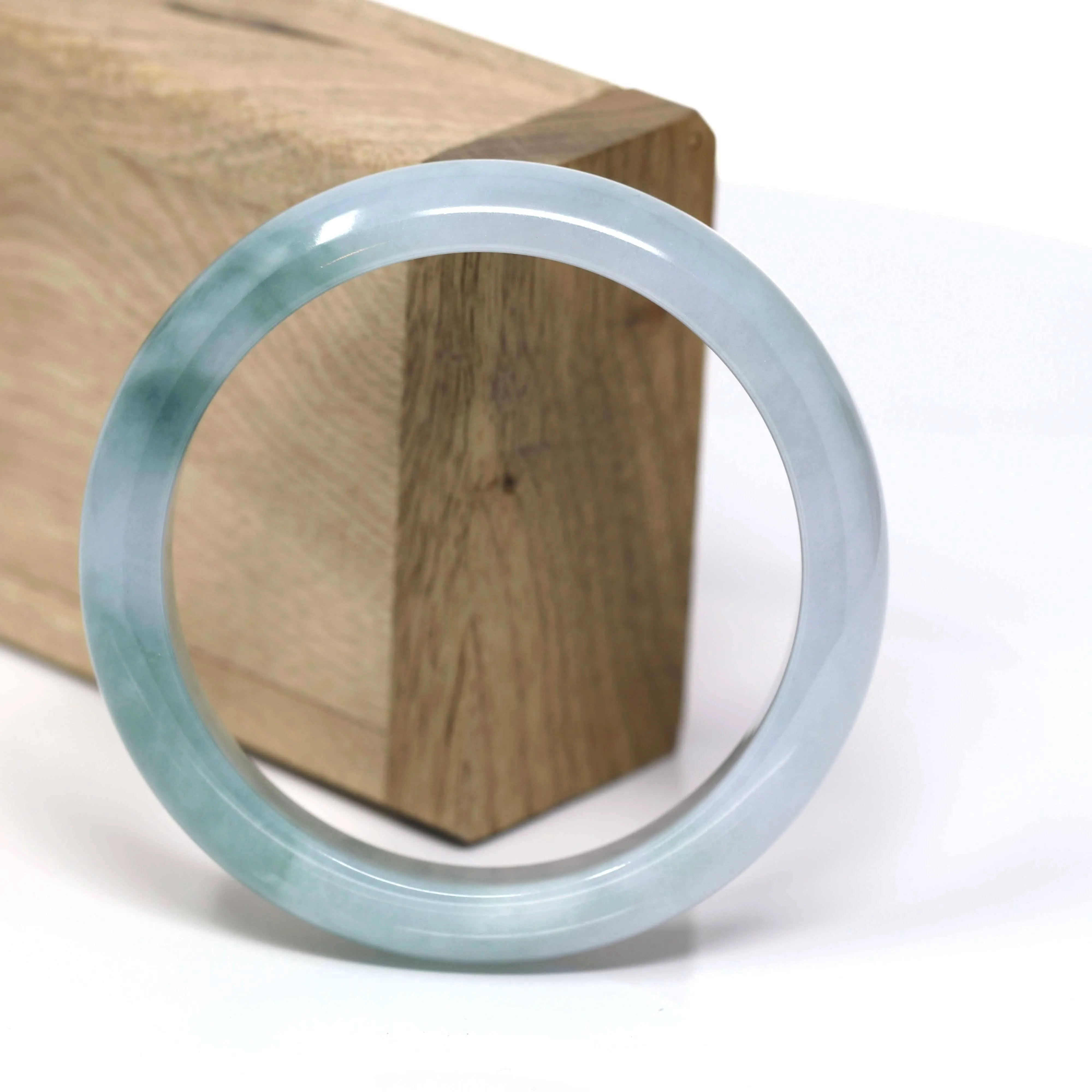 Real Burmese Jadeite Jade Bangle Bracelet (  57.8 mm )#432