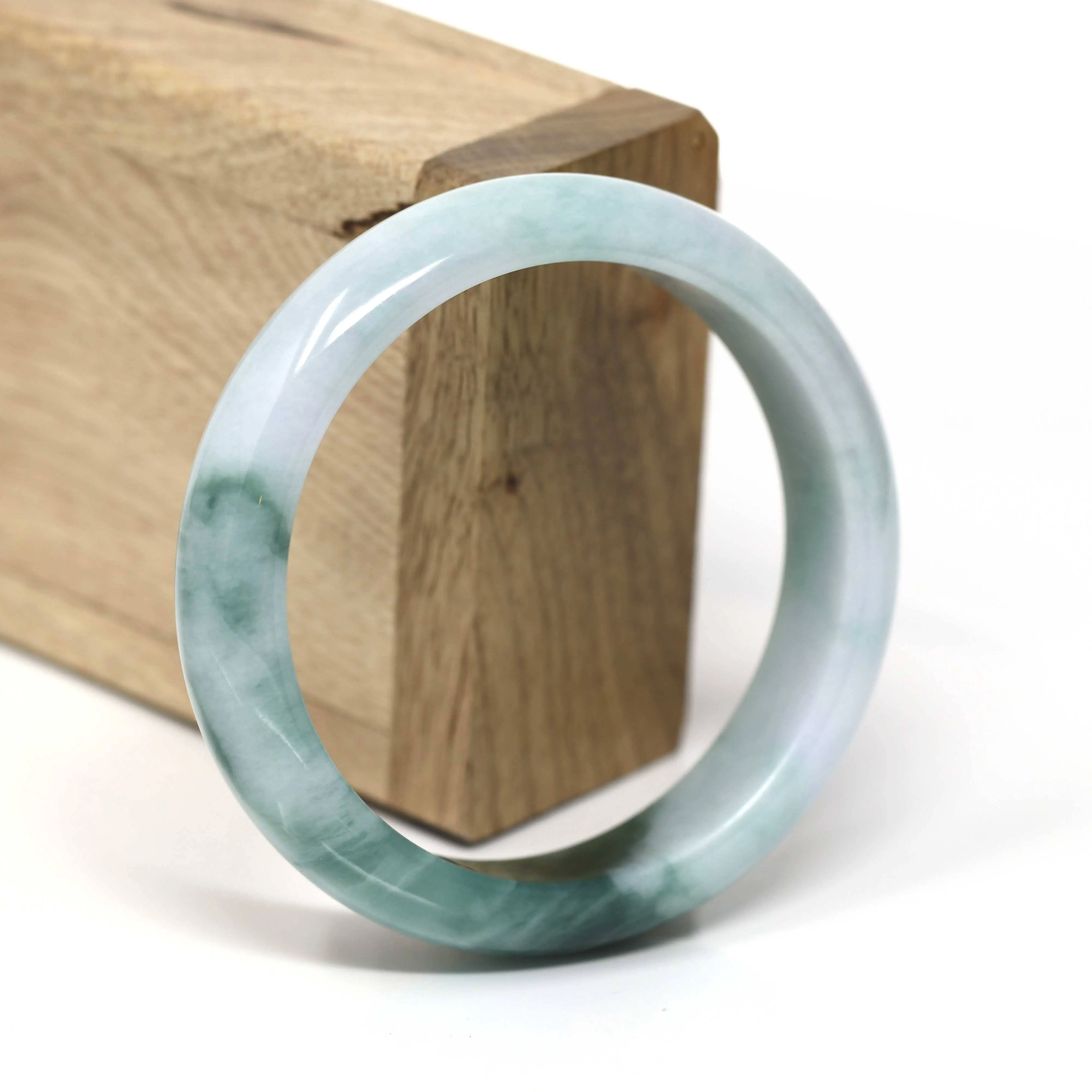 Real Burmese Jadeite Jade Bangle Bracelet (  57.8 mm )#432