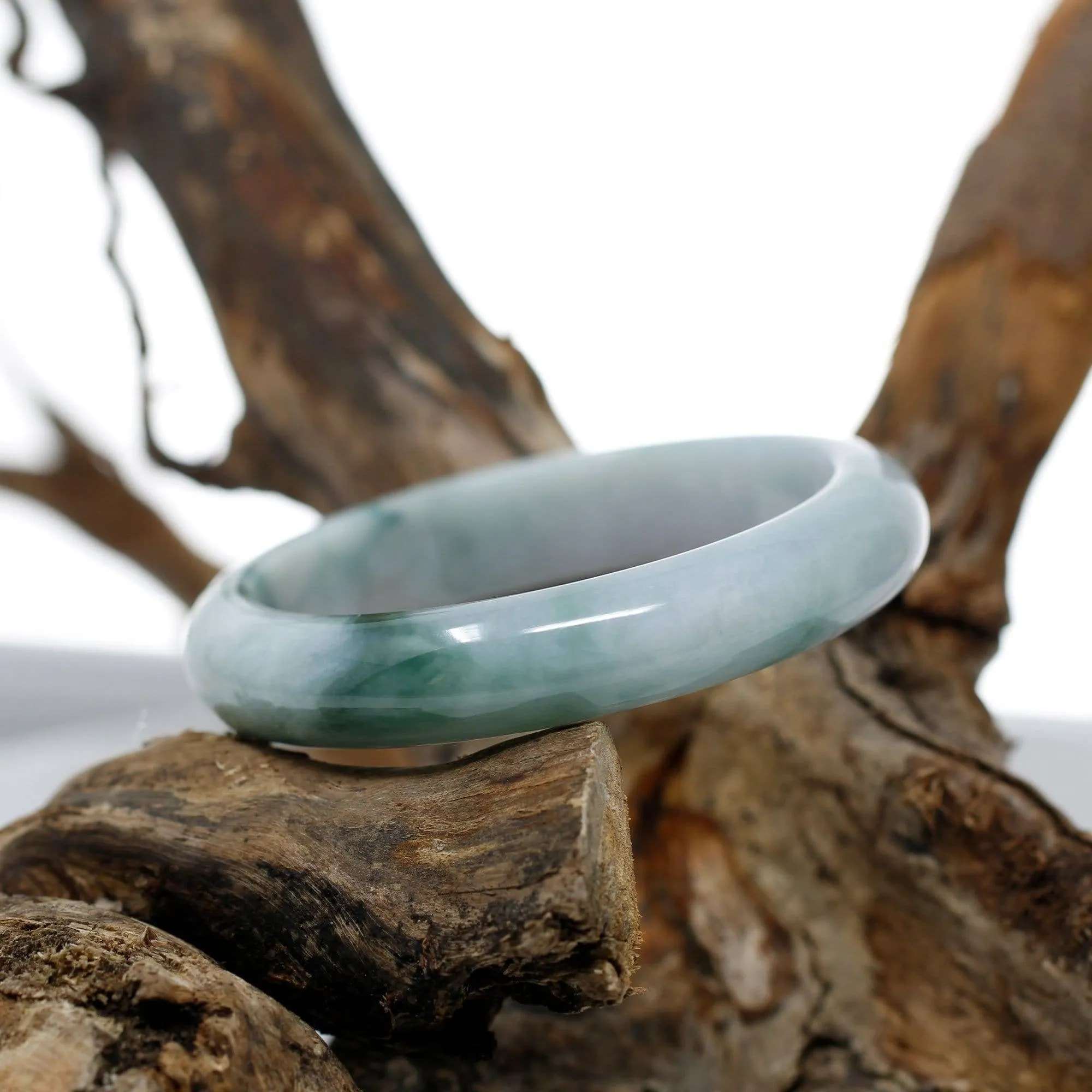 Real Burmese Jadeite Jade Bangle Bracelet (  57.8 mm )#432