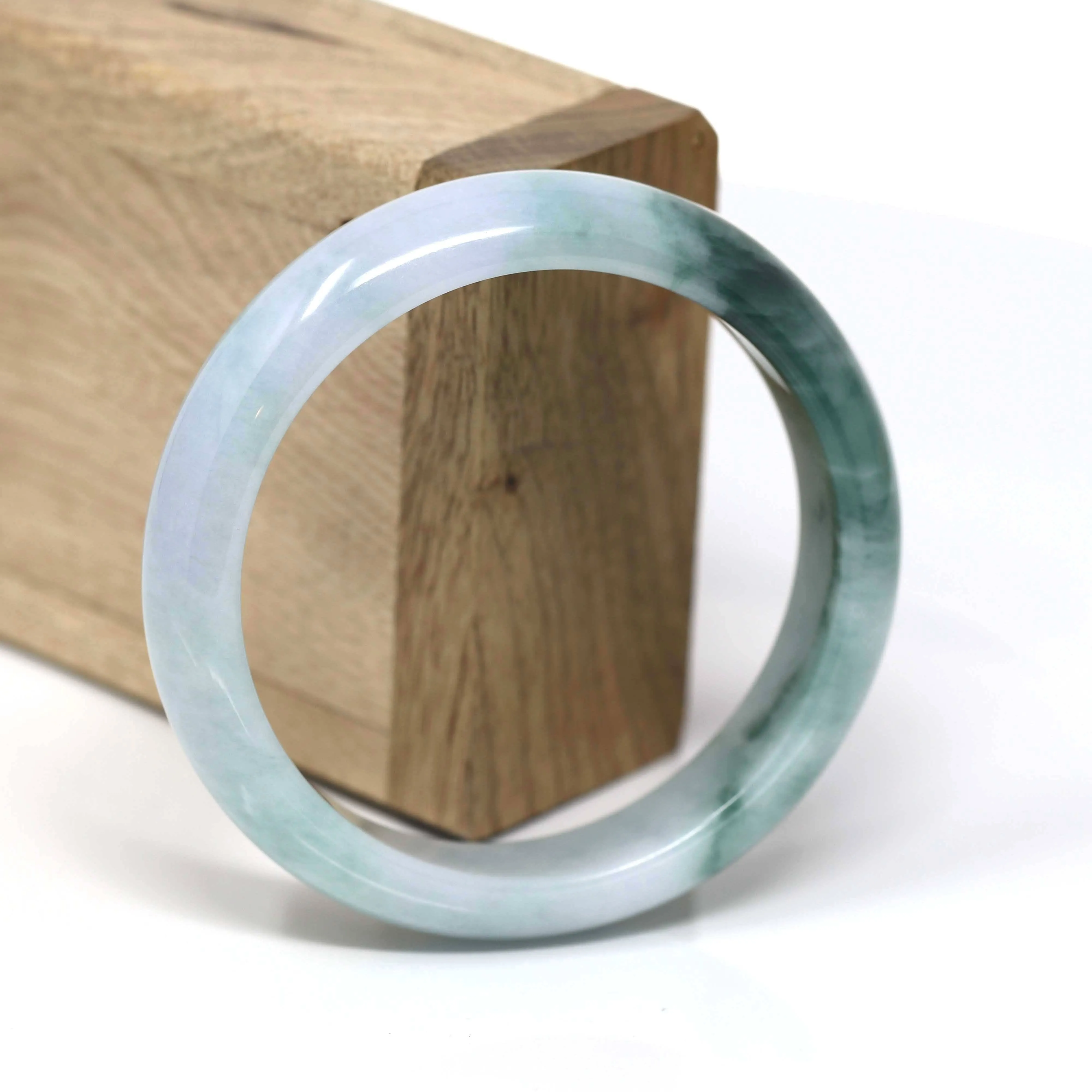 Real Burmese Jadeite Jade Bangle Bracelet (  57.8 mm )#432