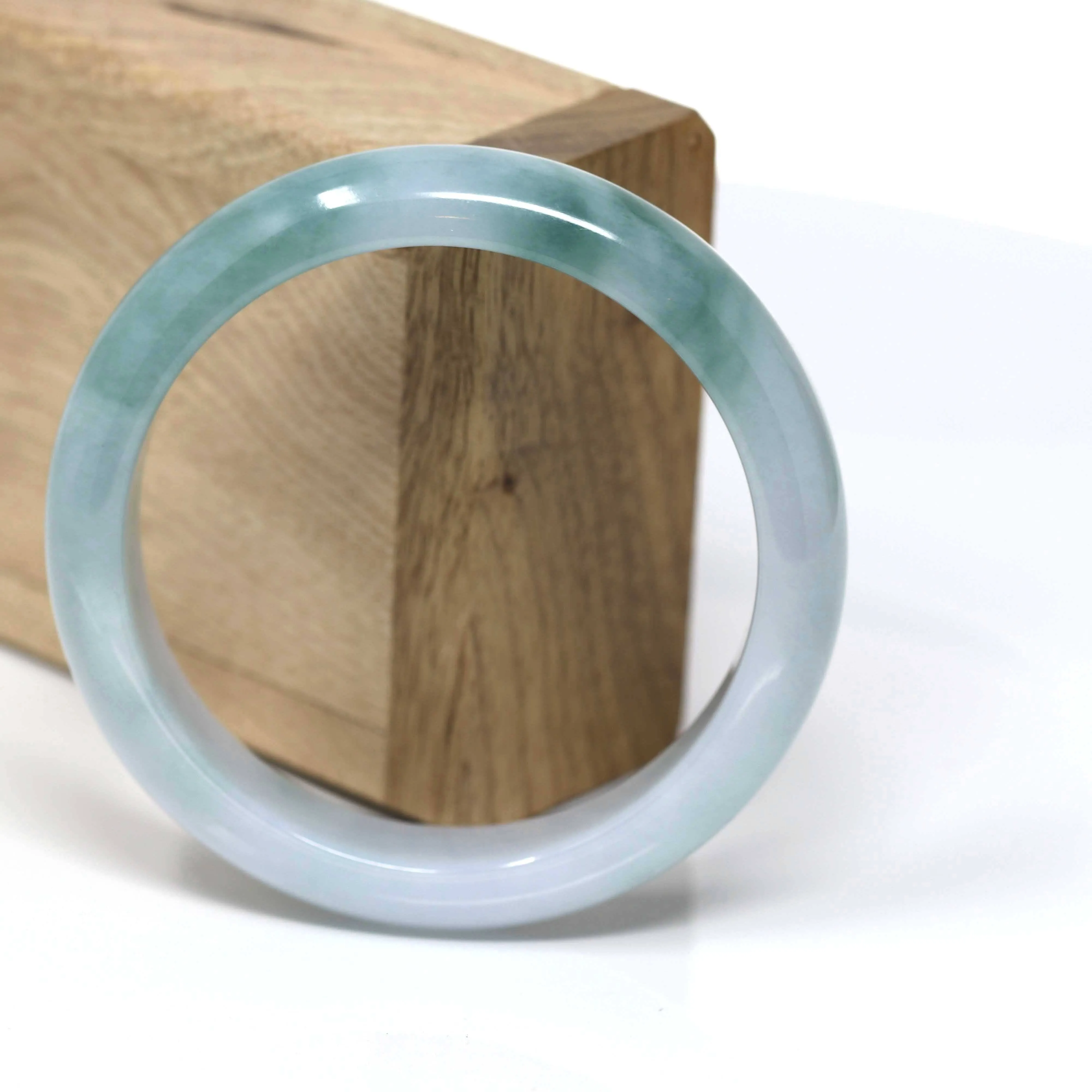 Real Burmese Jadeite Jade Bangle Bracelet (  57.8 mm )#432