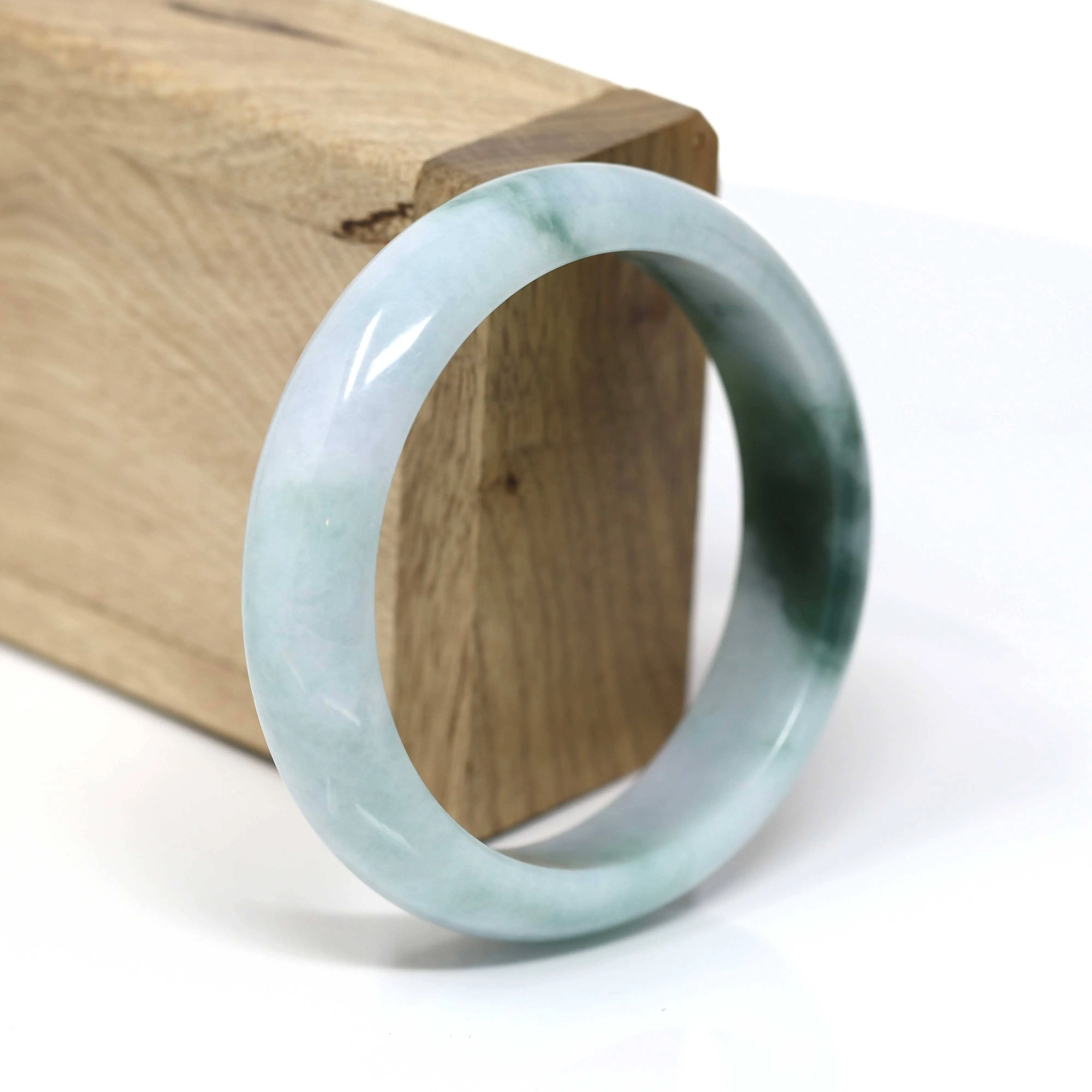 Real Burmese Jadeite Jade Bangle Bracelet (  57.8 mm )#432