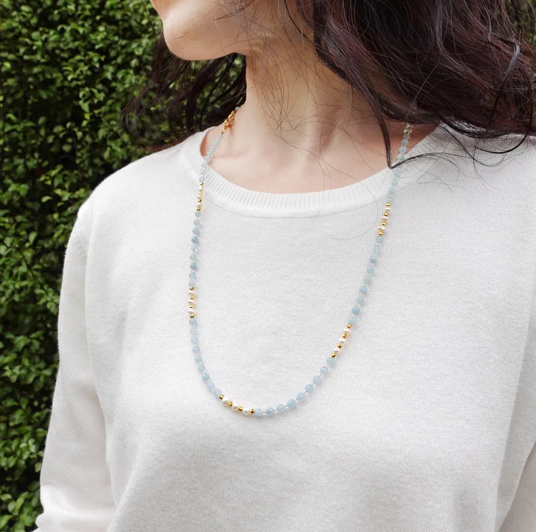 Return to Origin 4mm Aquamarine Necklace Set