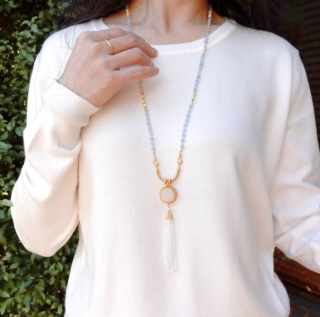 Return to Origin 4mm Aquamarine Necklace Set
