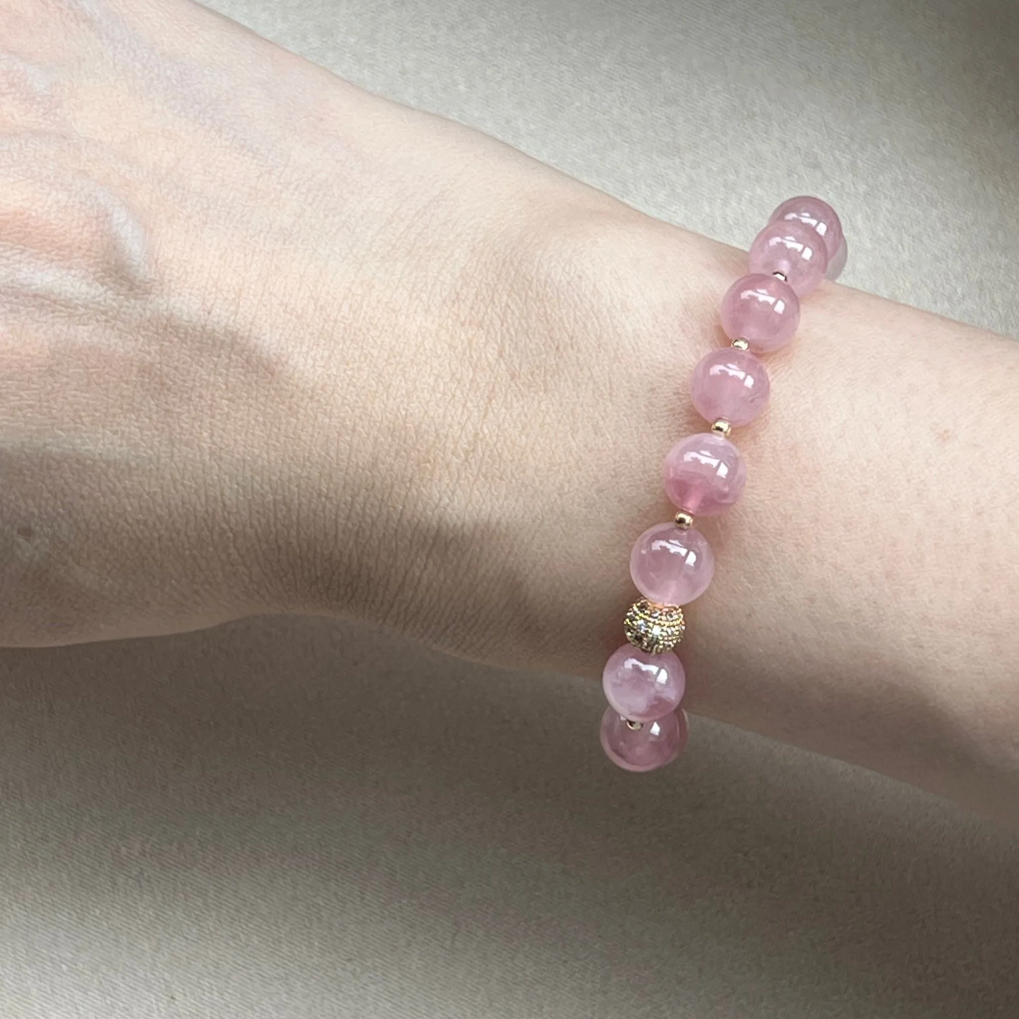Rhapsodic Rose Quartz Baby Diadem Bracelet