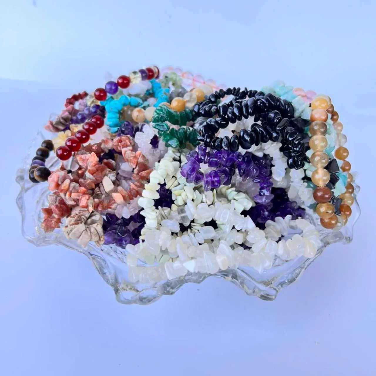 Rhodocrosite Crystal Chip Bracelet