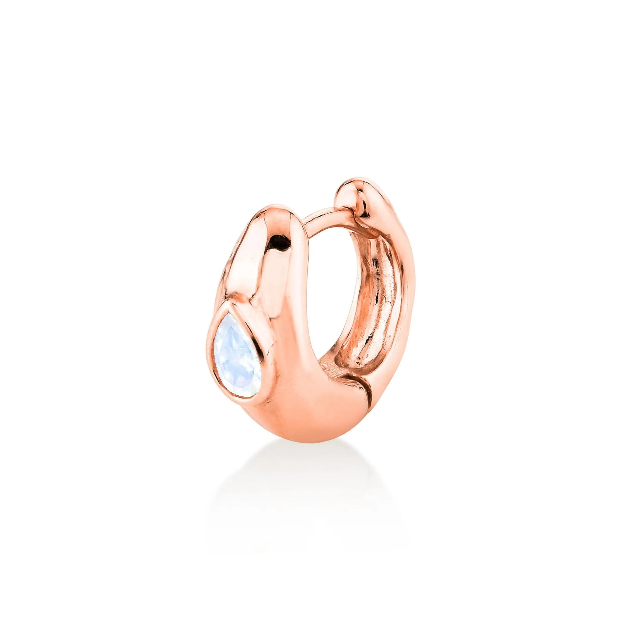 River Water Drop Moonstone Huggies