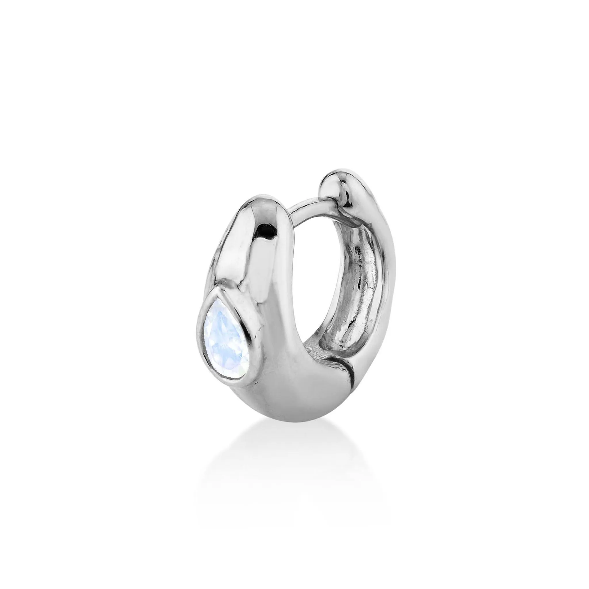 River Water Drop Moonstone Huggies