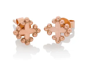 Rose Gold Coptic Cross Earrings