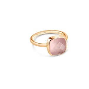 Rose Quartz Cocktail Ring | Rose Gold