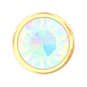 Round Ethiopian Opal Helix Earring in Gold