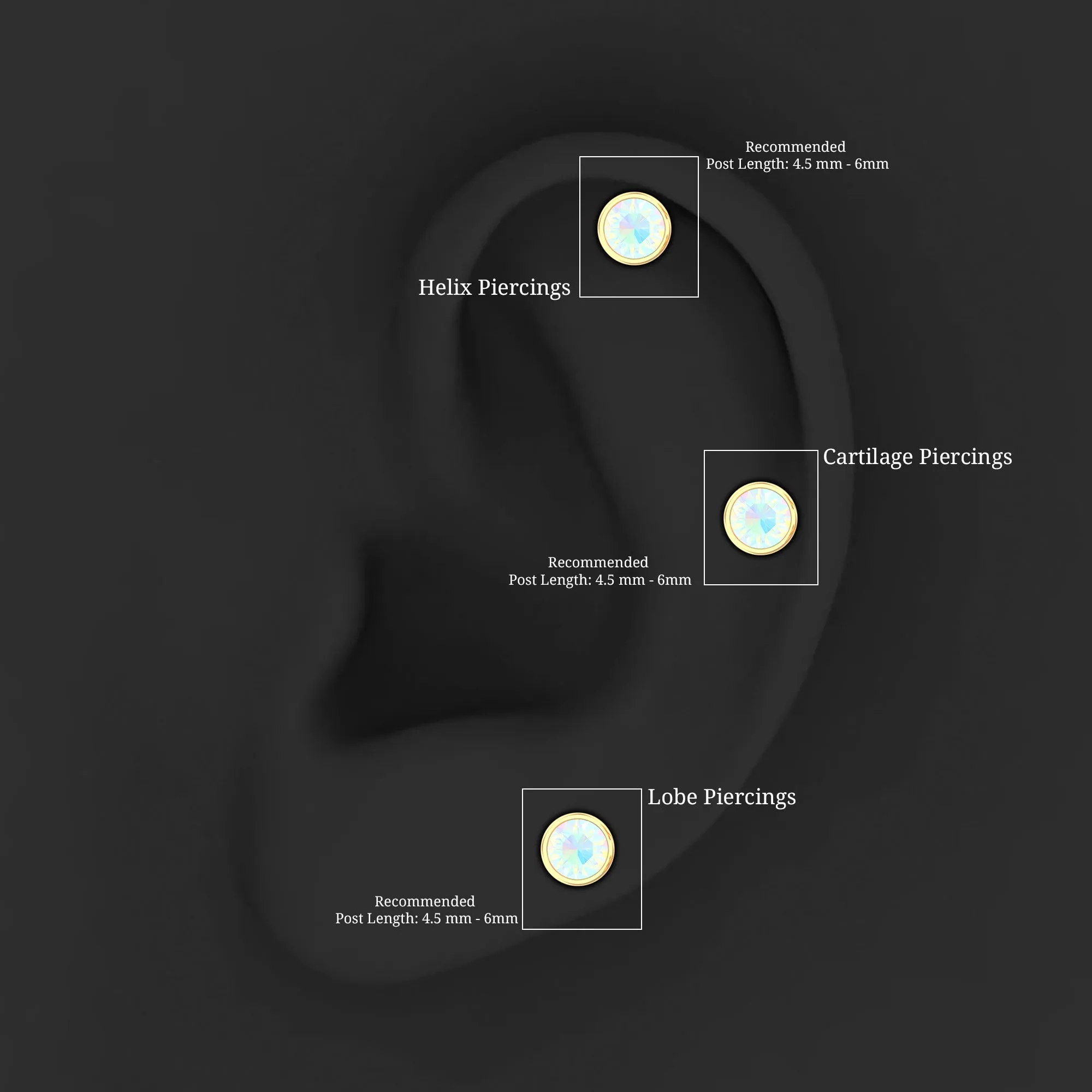Round Ethiopian Opal Helix Earring in Gold