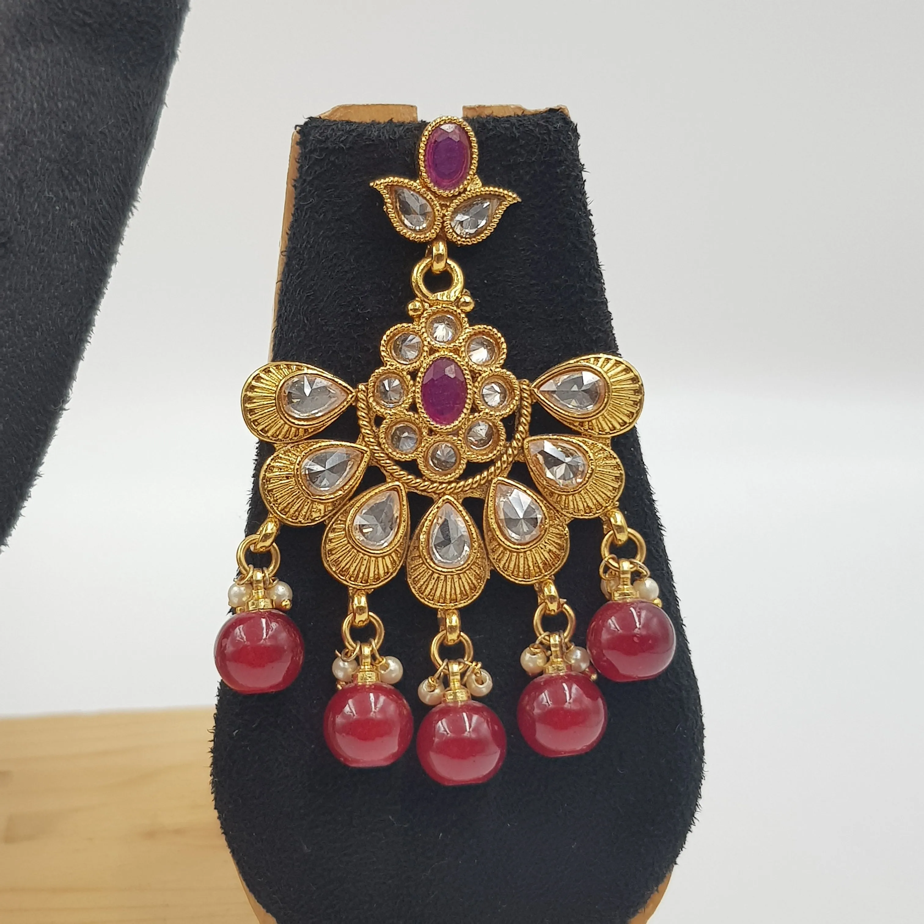 Ruby Gold Look Necklace Set 15632-2779