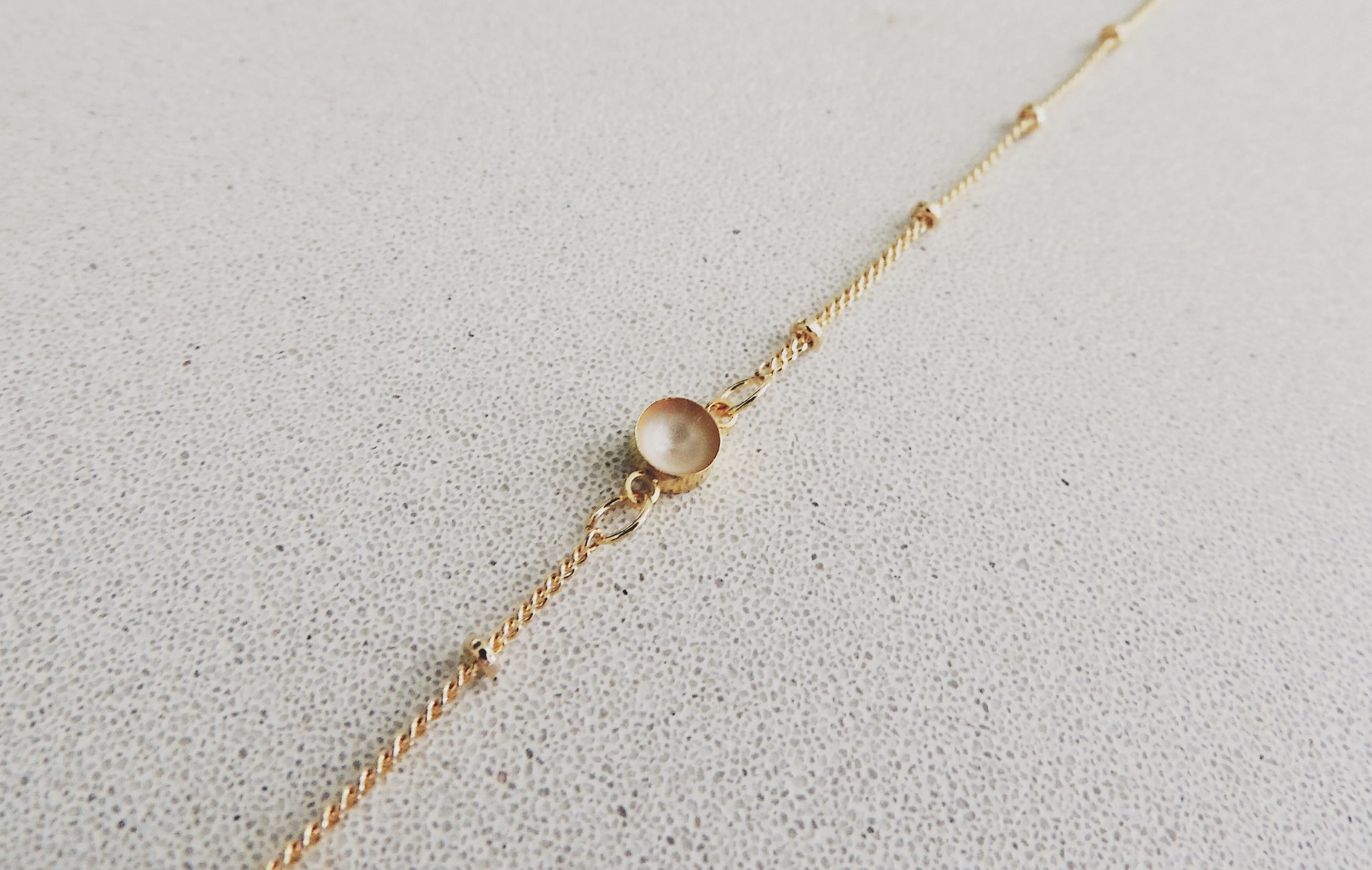 SALE- Enamel Dot Bracelet-Pearl
