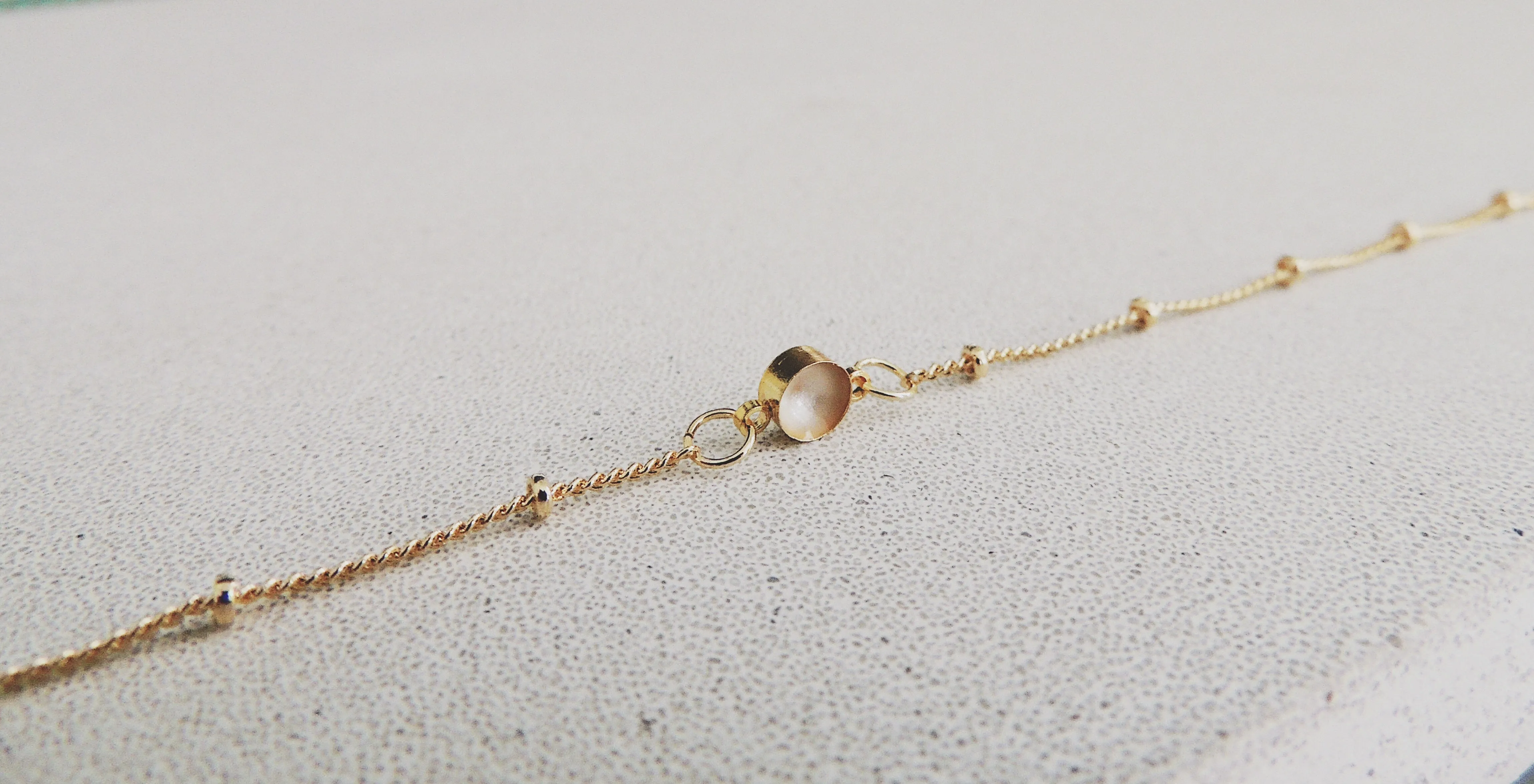 SALE- Enamel Dot Bracelet-Pearl