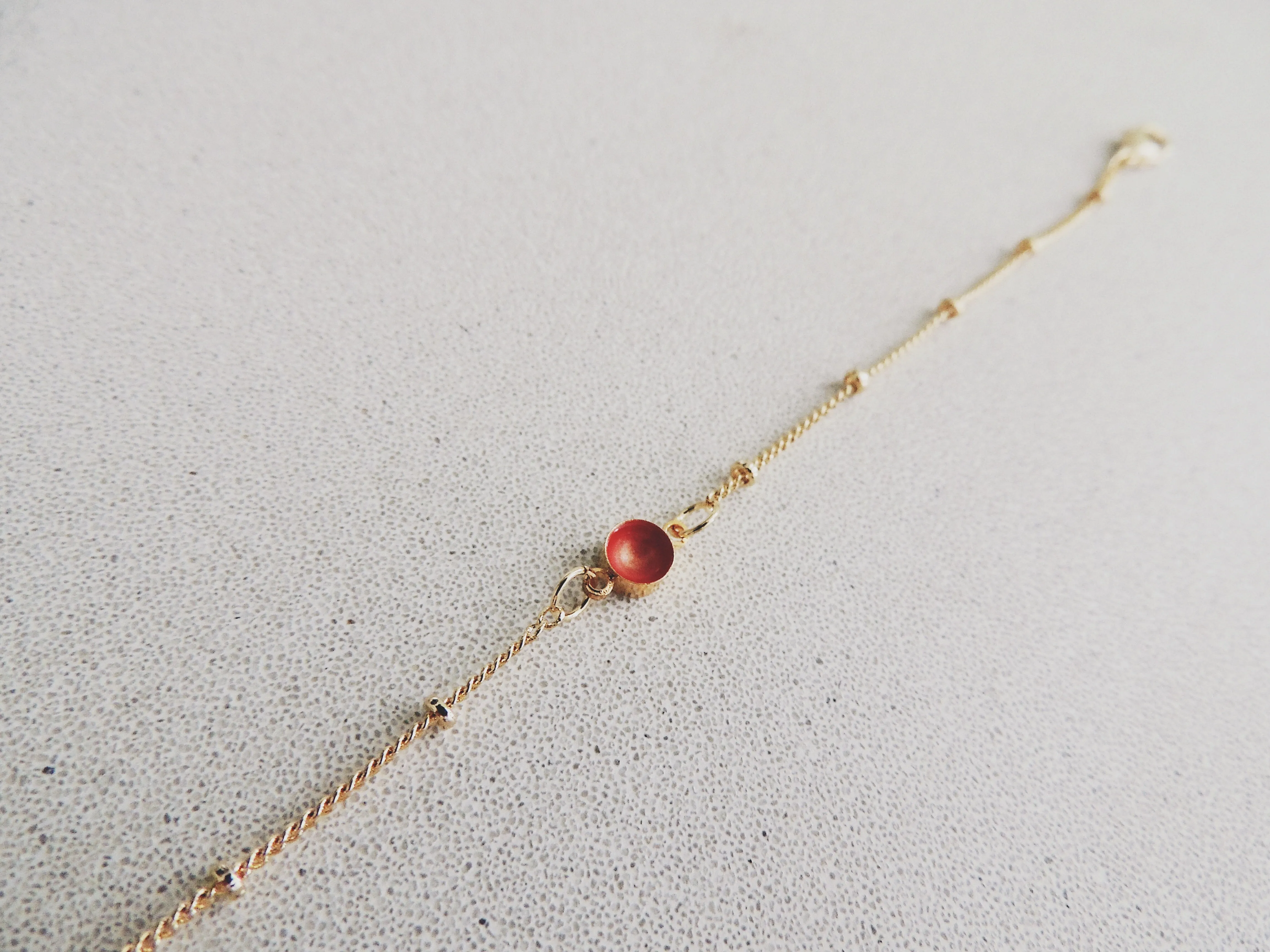 SALE- Enamel Dot Bracelet-Salmon