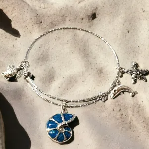 Sea Snail shell bangle bracelet