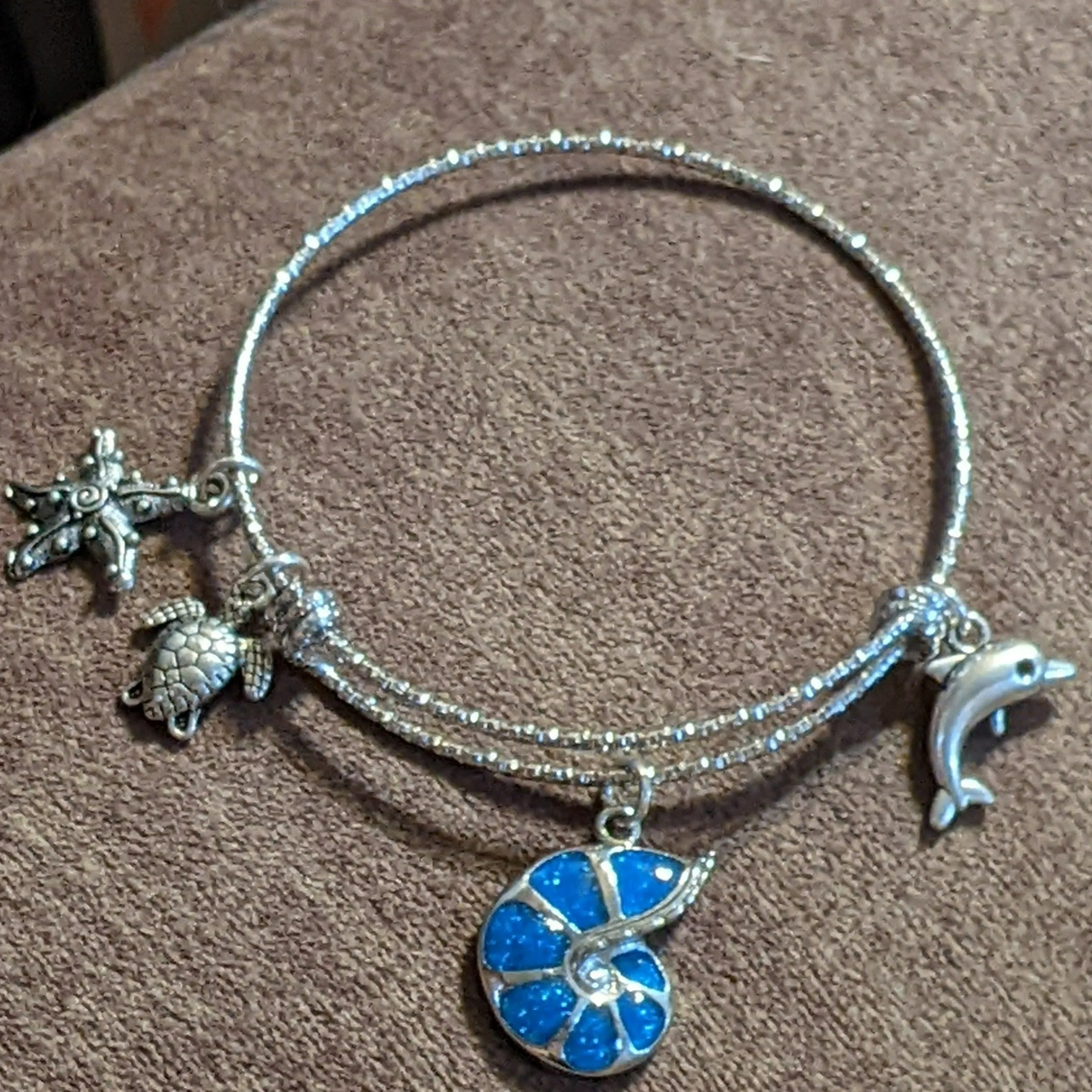 Sea Snail shell bangle bracelet